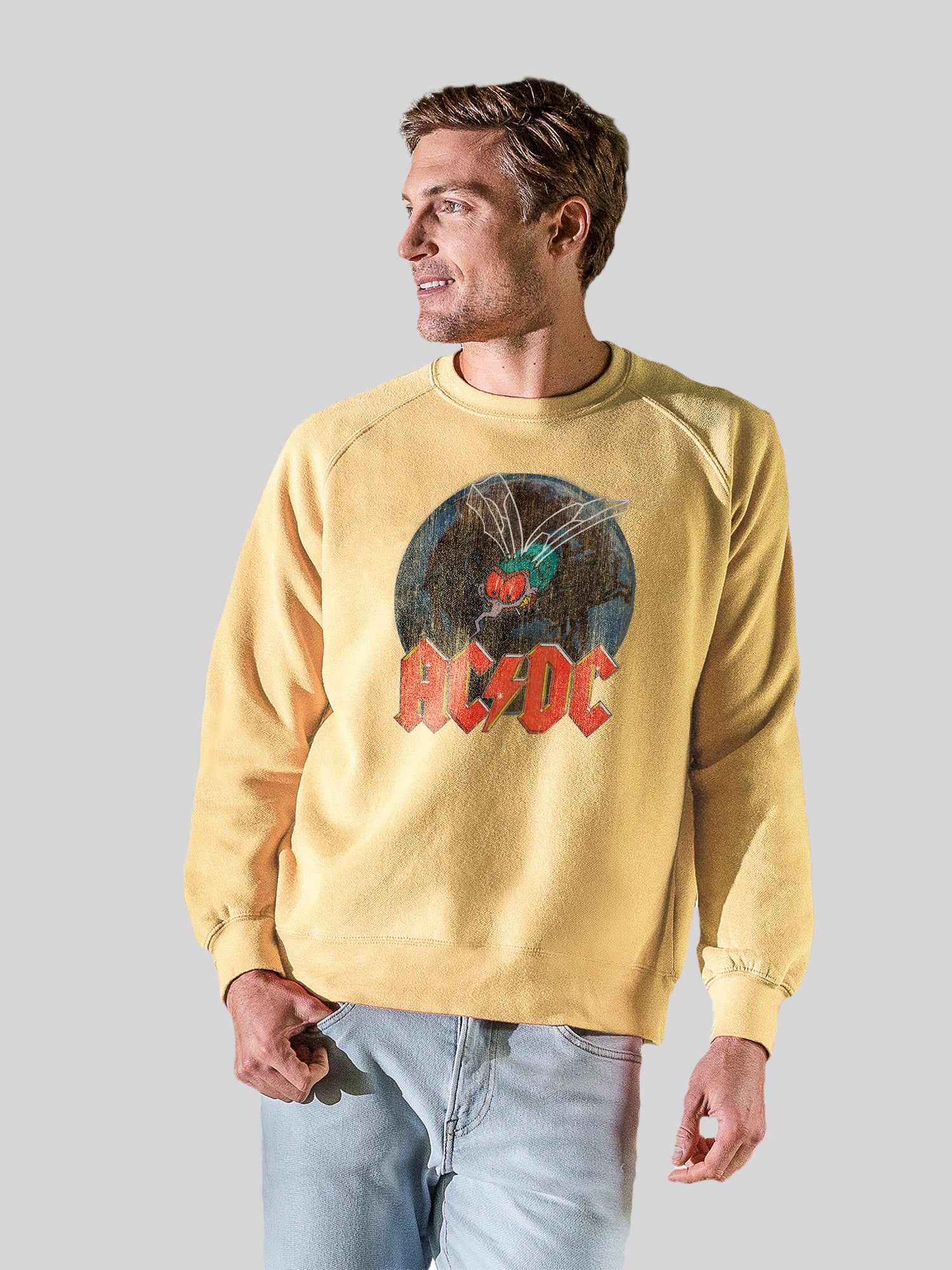 ACDC Fly On The Wall with Vintage Fleece Raglan Crew