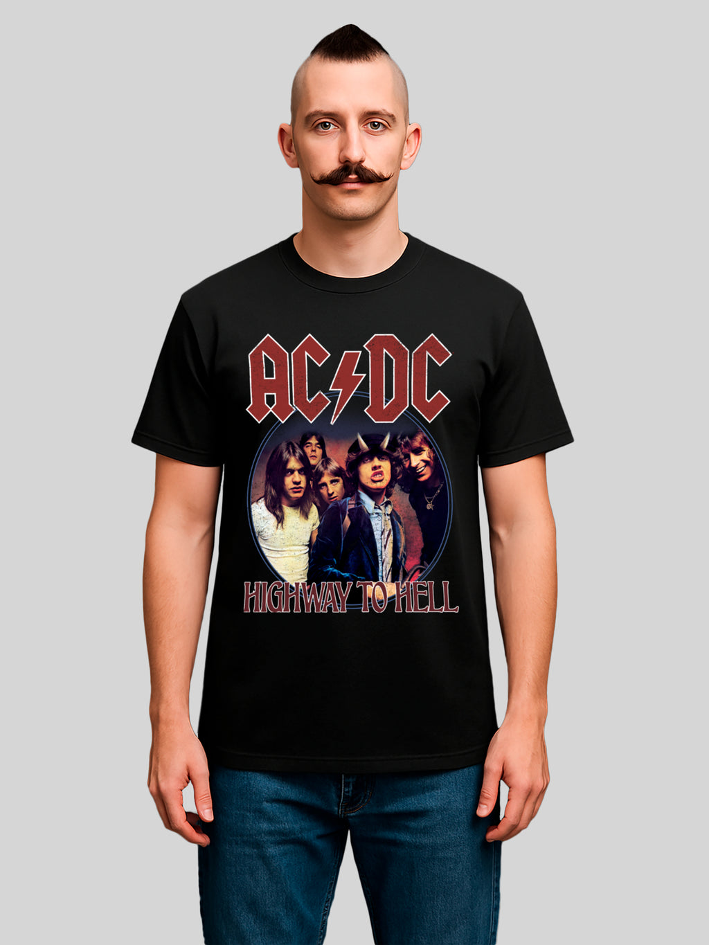 AC / DC Highway to Hell Circle T-shirt organique masculin