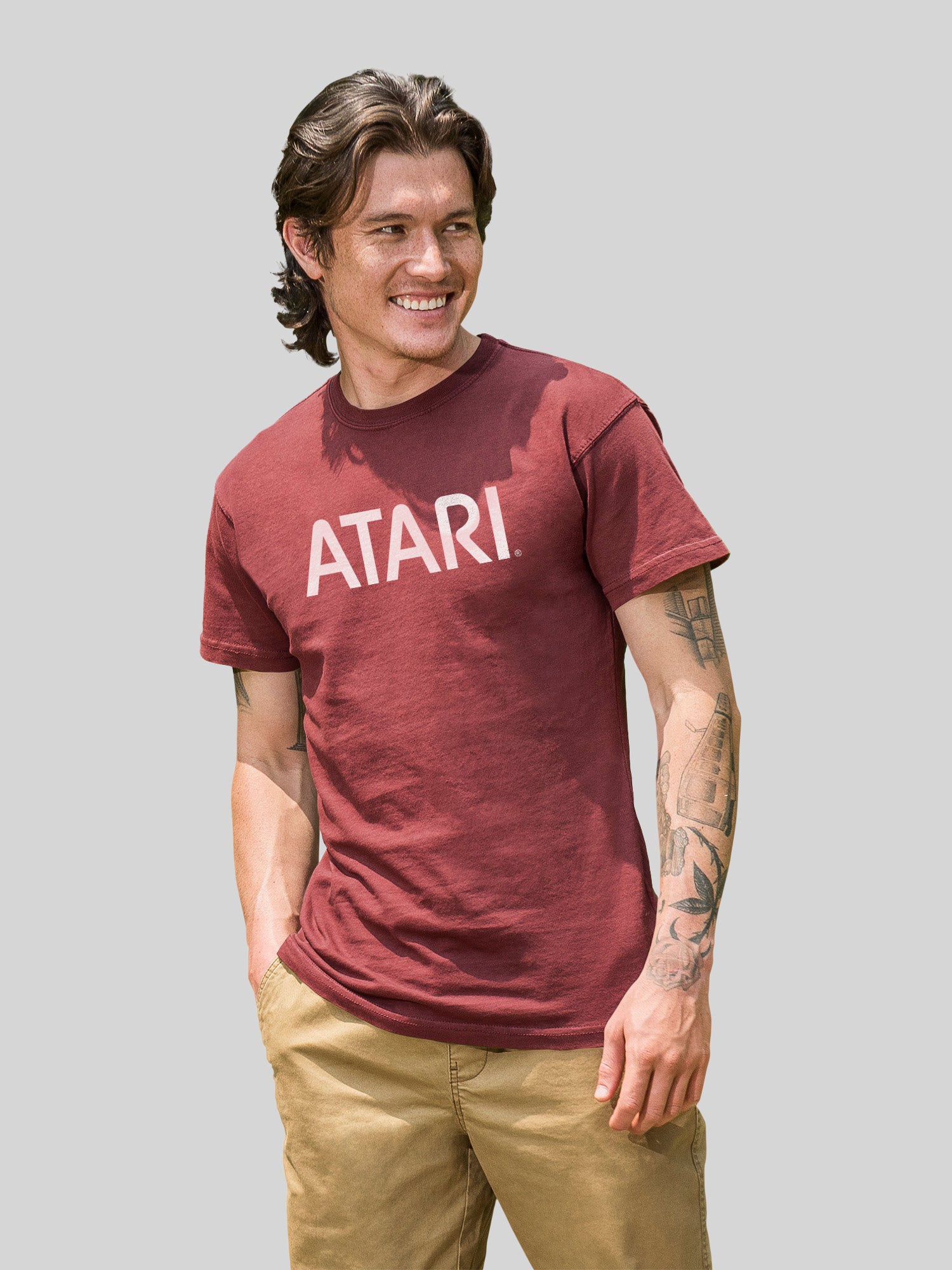 Atari Games White Retro Gaming with Coastal Color Tee