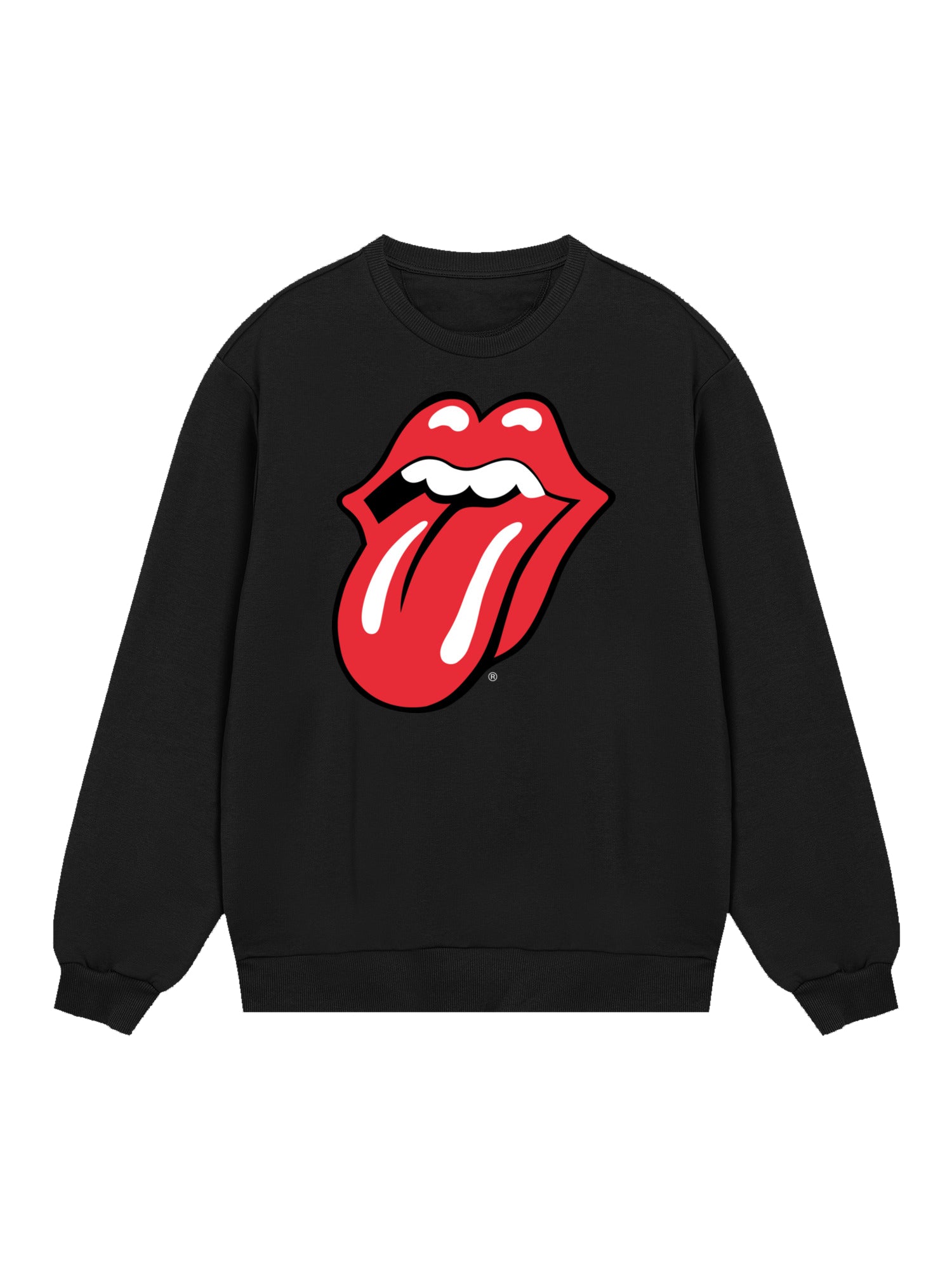 Les Rolling Stones Classic Tongue Blk avec de vrais blancs | Pull régulier pour hommes