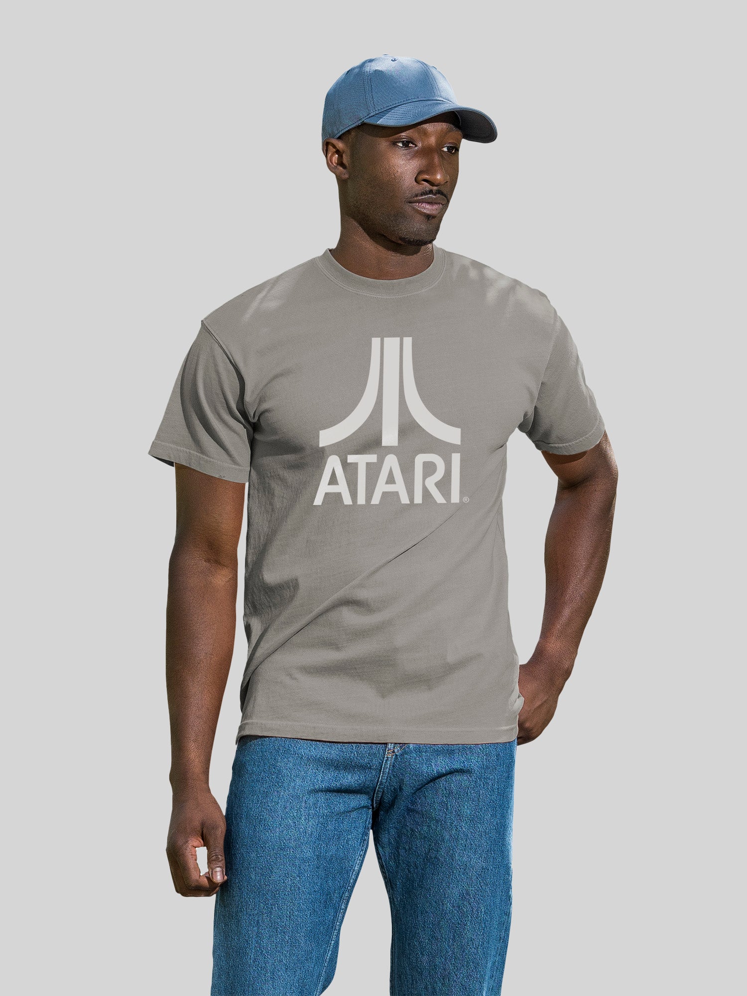 Logotipo de Atari Games White Retro Gaming con camiseta de color costero