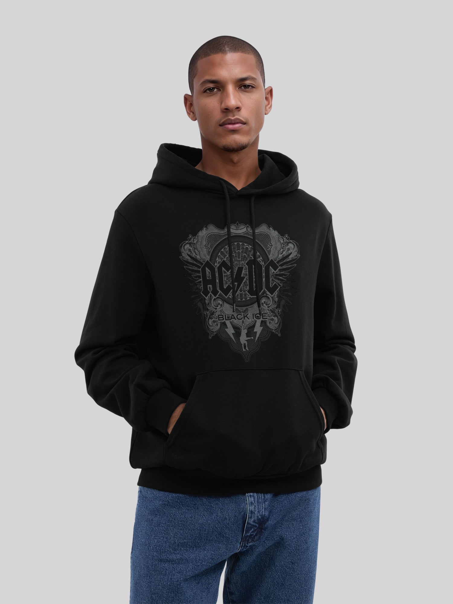 ACDC Black Ice con Blanks verdaderos | Sudadera con capucha regular para hombres