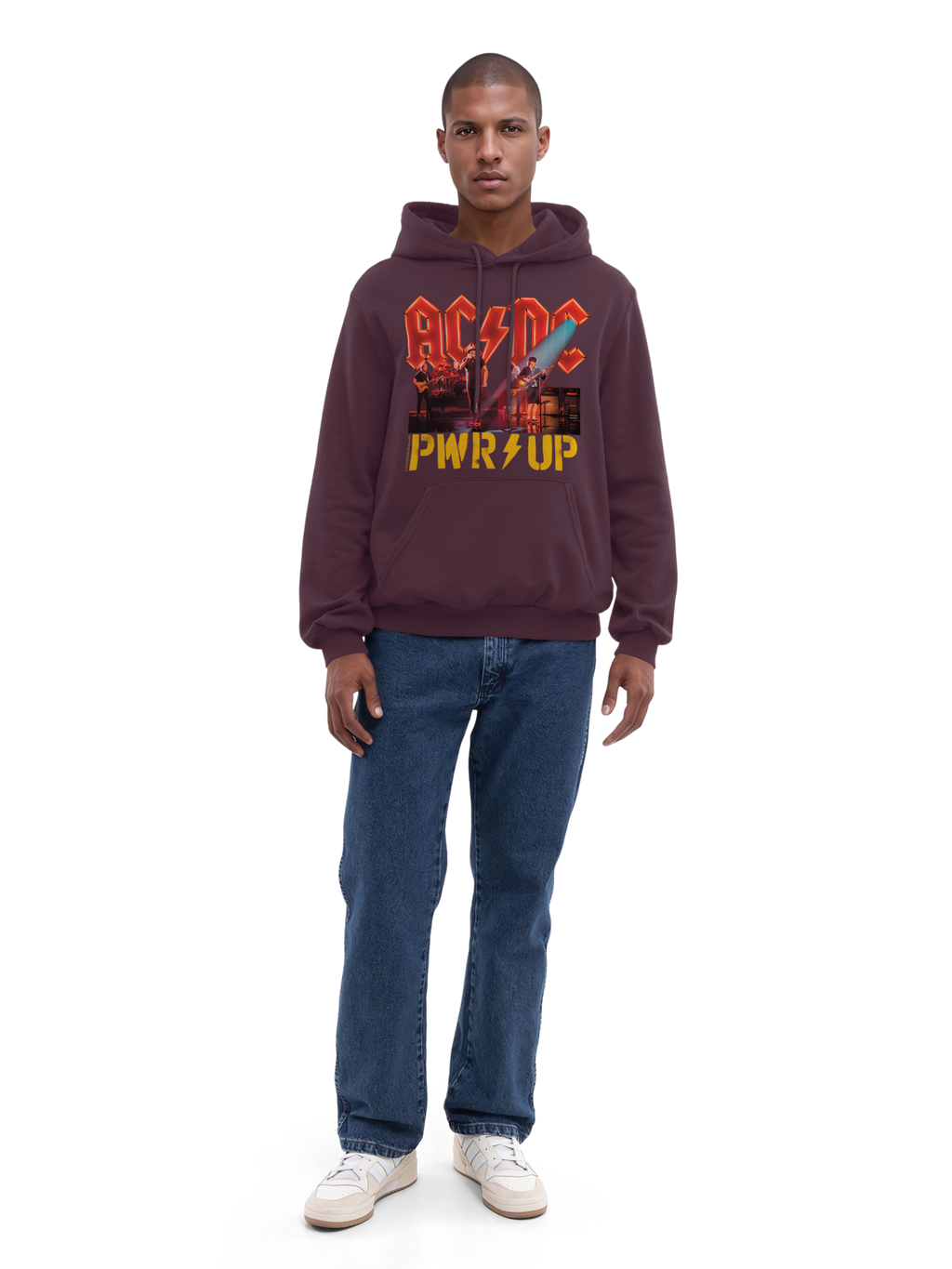 ACDC PWRUP Stage Lights con blancos verdaderos | Sudadera con capucha regular para hombres