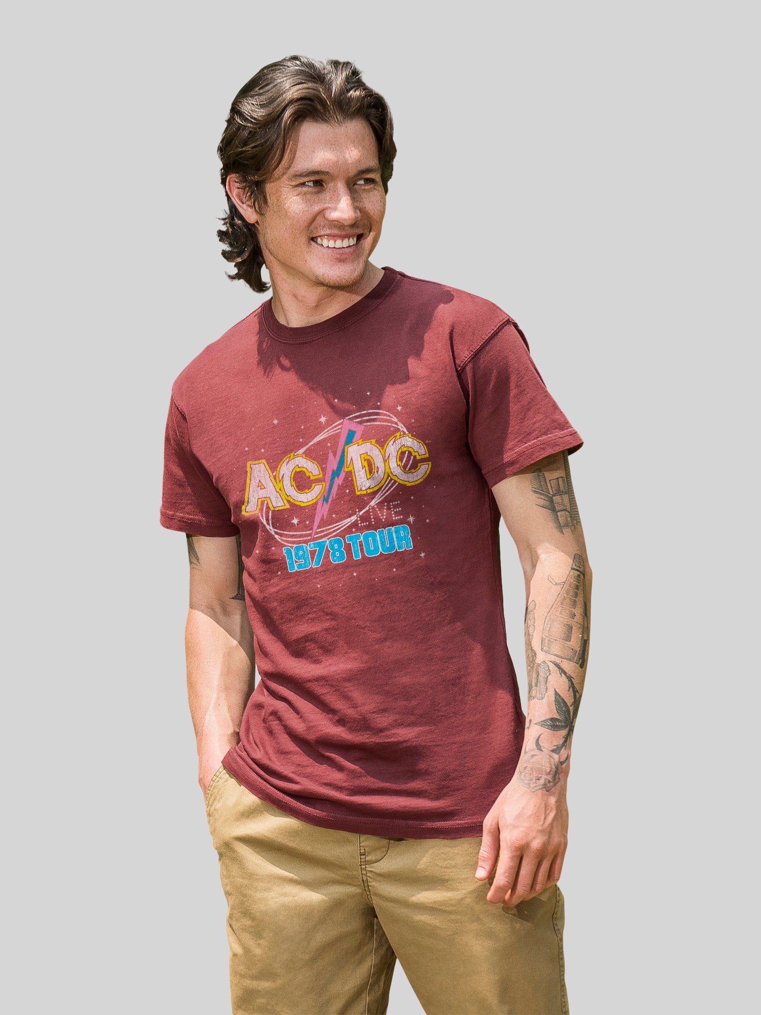 AC/DC 1981 Live Tour con camiseta de color costero
