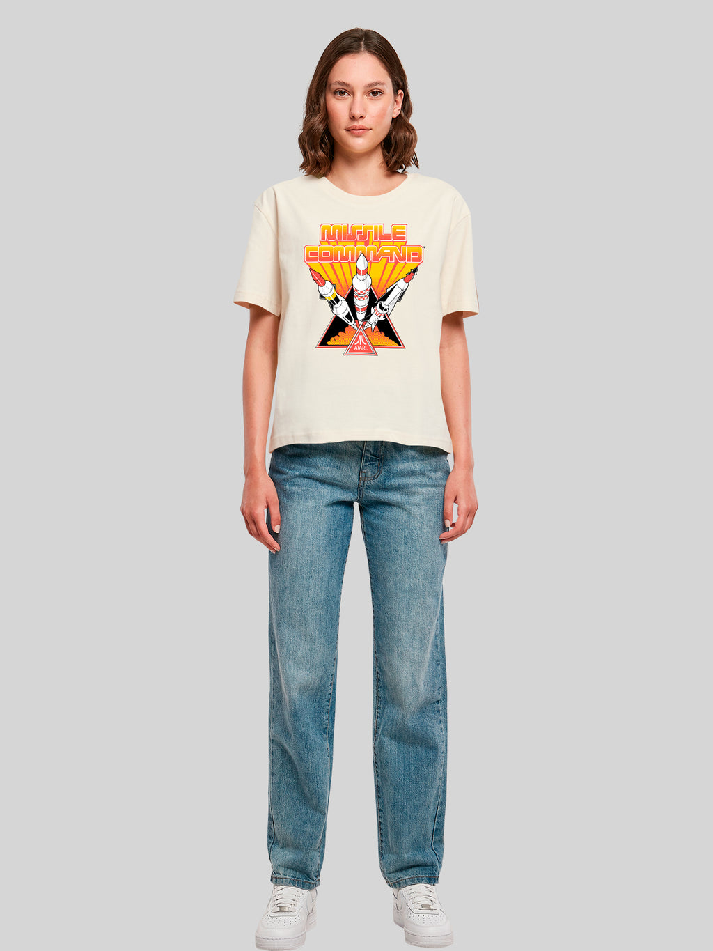 Missile Command Triple Shot Atari Retro Gaming with Ladies Everyday Tee