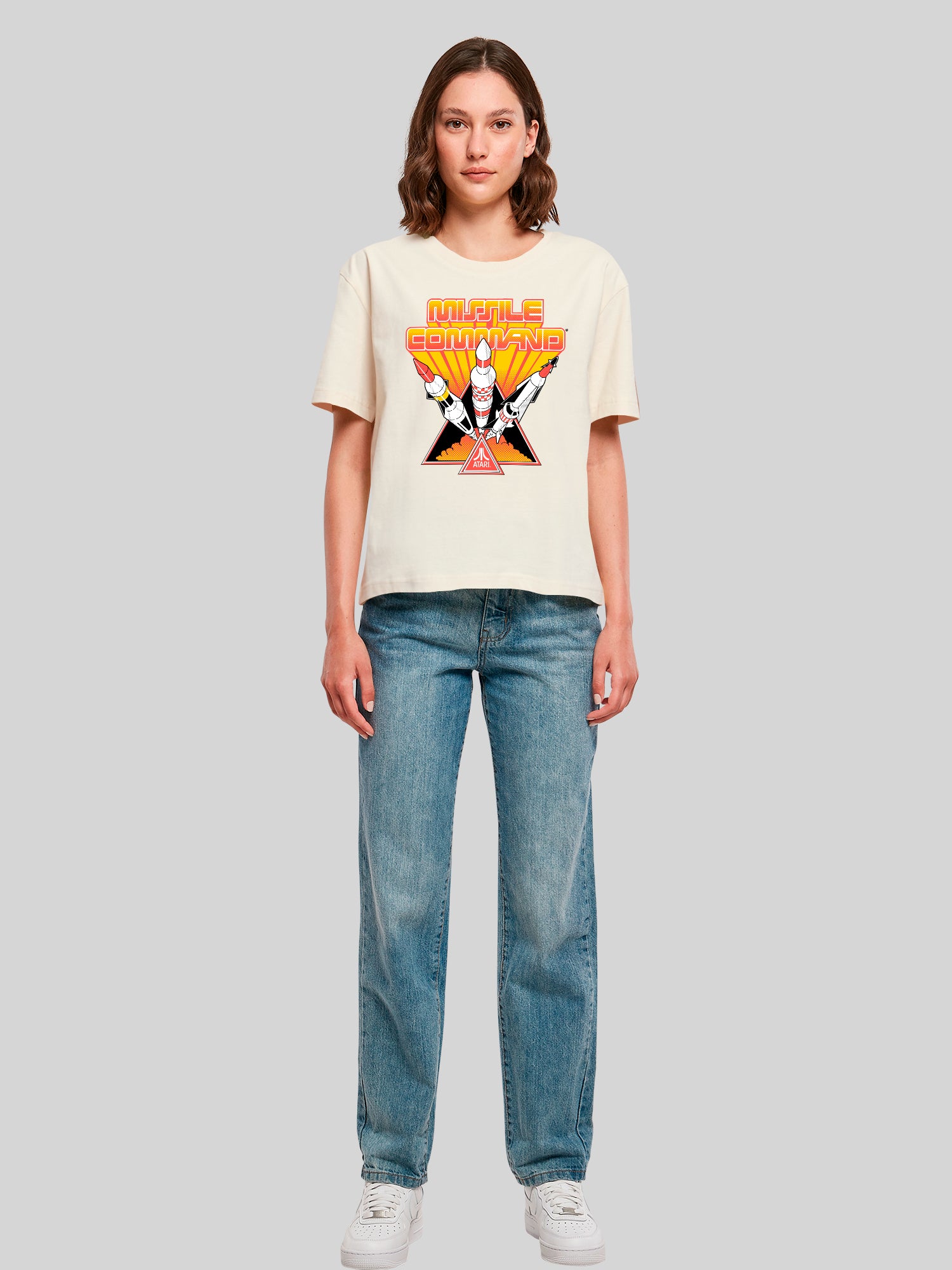 Missile Command Triple Shot Atari Retro Gaming with Ladies Everyday Tee
