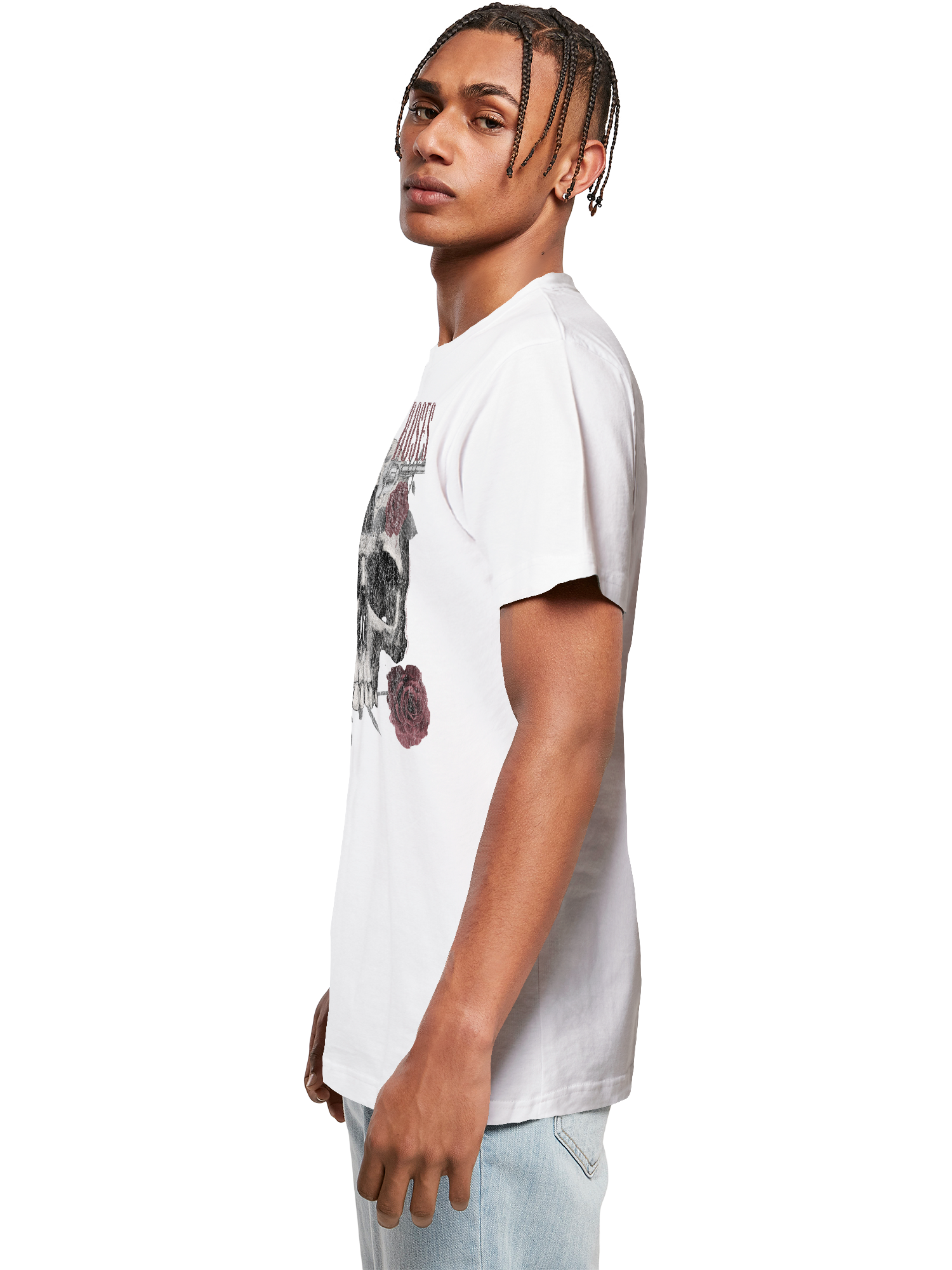 Guns N' Roses Roses Skull with T-Shirt Round Neck