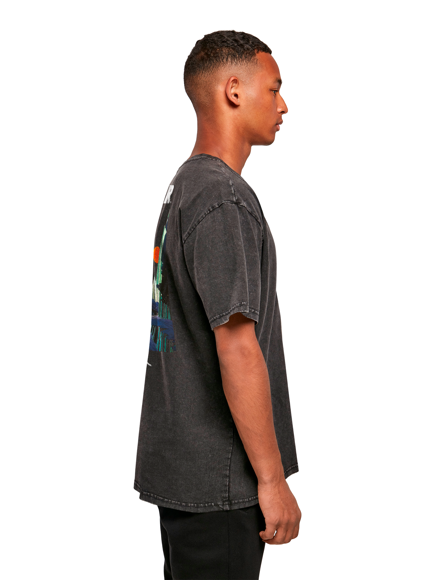 Atari Games Logo White Retro Gaming Horizontal and Atari Gravitar Box Cover with Acid Washed Heavy Oversize Tee