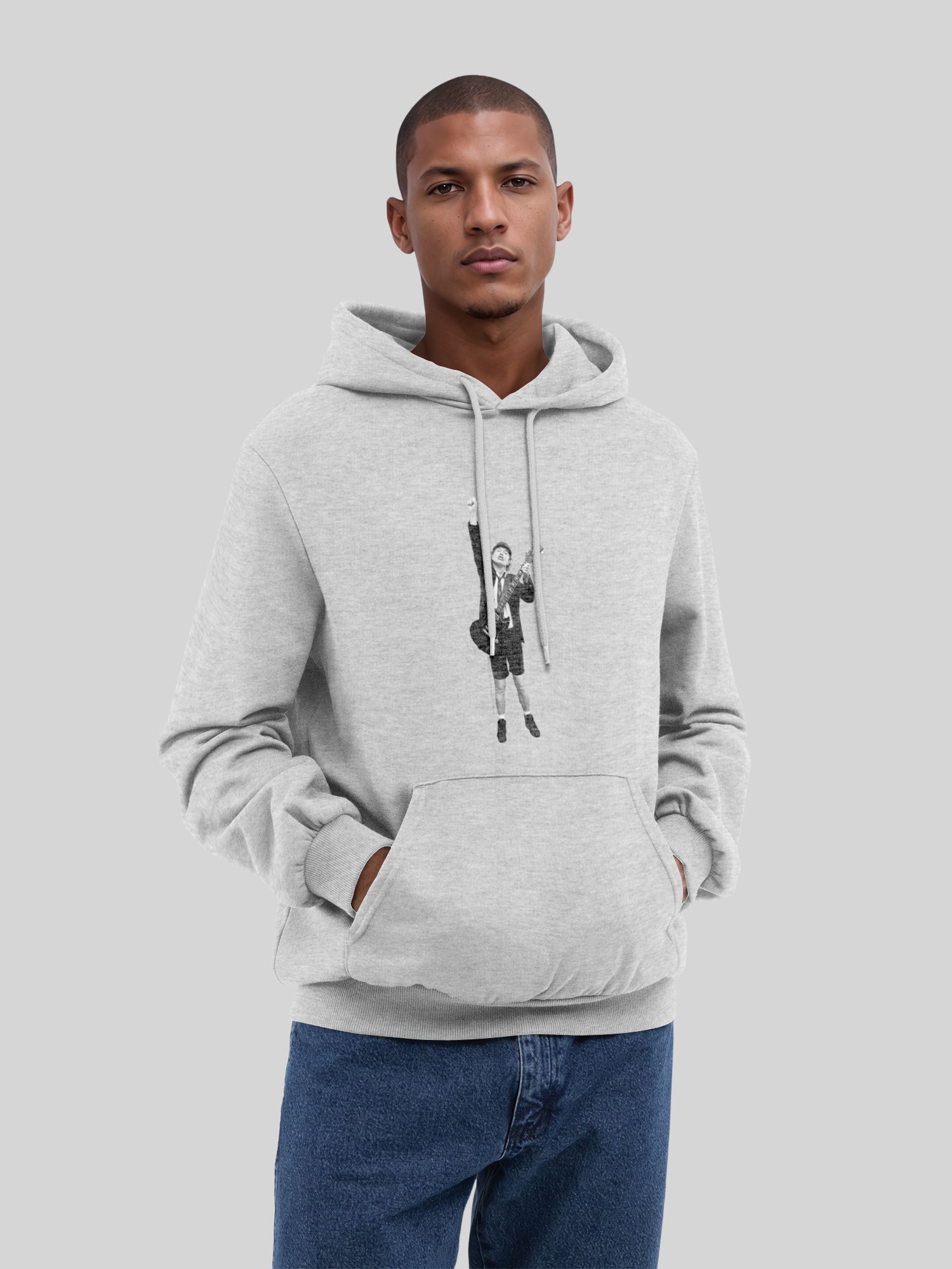 ACDC Angus Young a coupé avec de vrais blancs | Hoodie régulier pour hommes