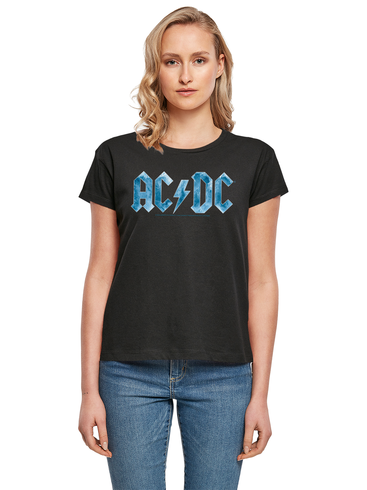 ACDC Blue Ice Logo Damen Box T-Shirt
