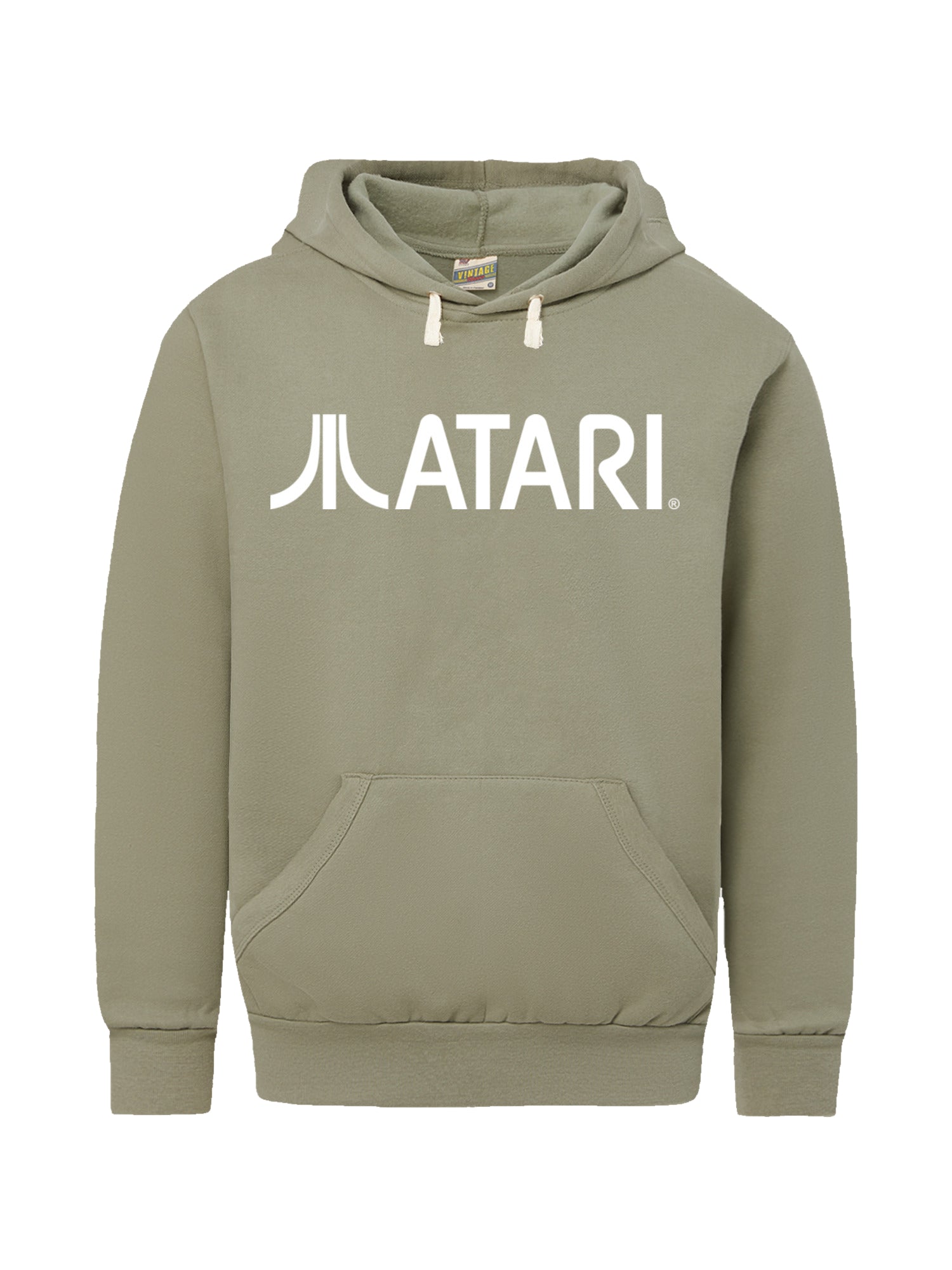 Atari Games Logo White Retro Gaming Horizontal mit Vintage Fleece Hood