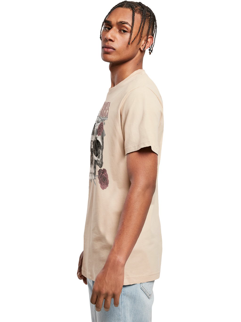 Guns N' Roses Roses Skull with T-Shirt Round Neck
