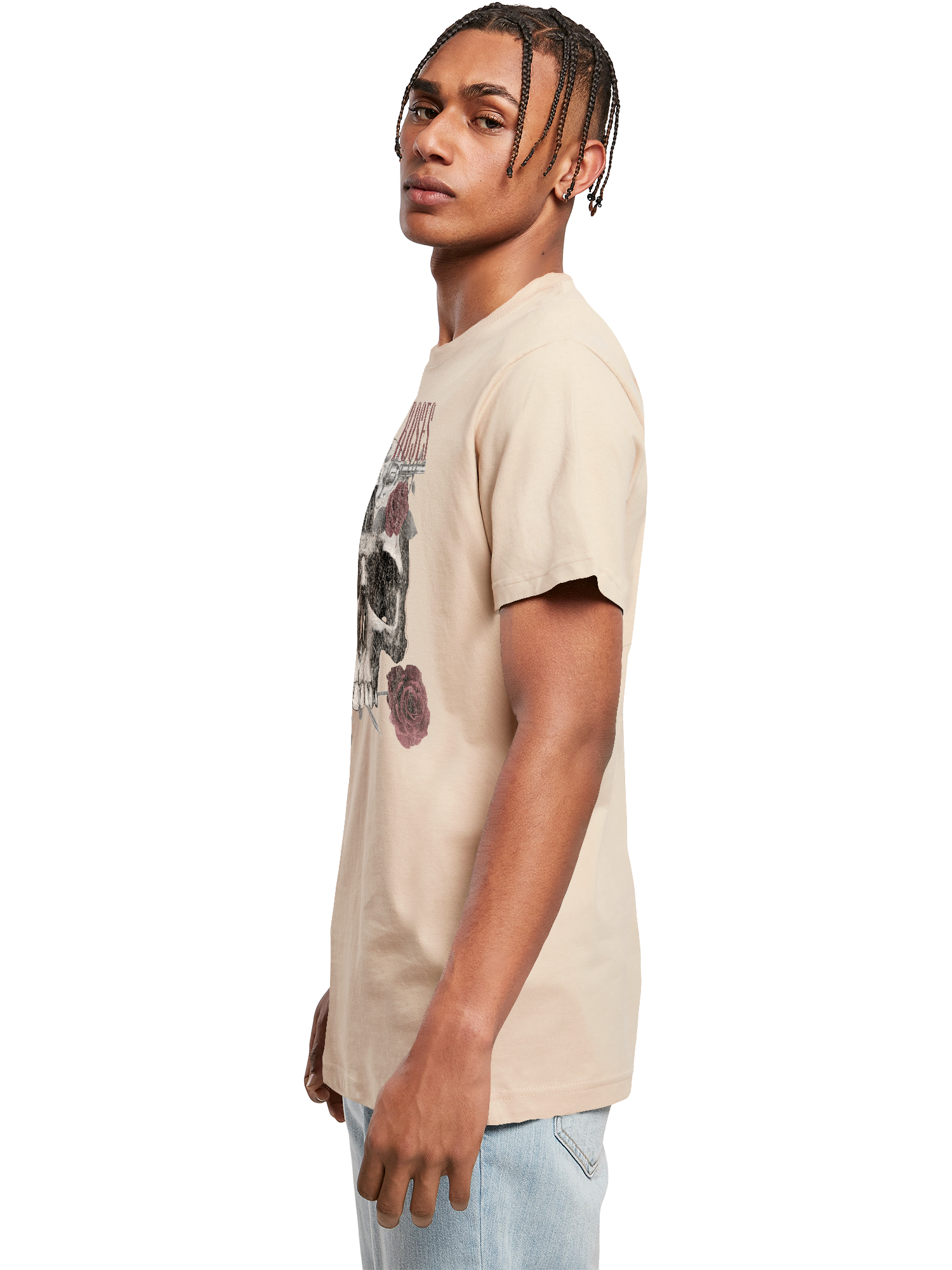 Guns N' Roses Roses Skull with T-Shirt Round Neck