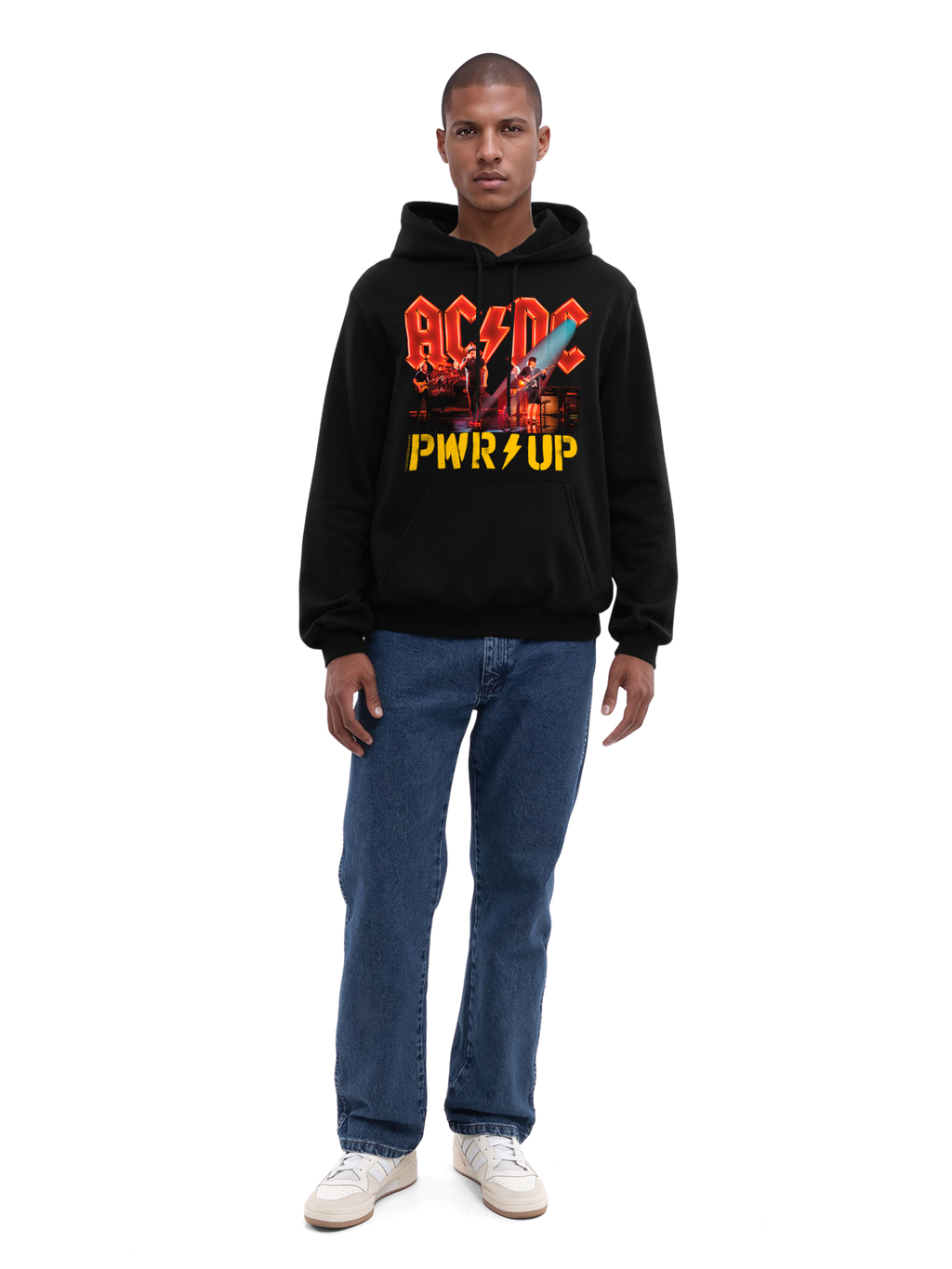 ACDC PWRUP Stage Lights con blancos verdaderos | Sudadera con capucha regular para hombres