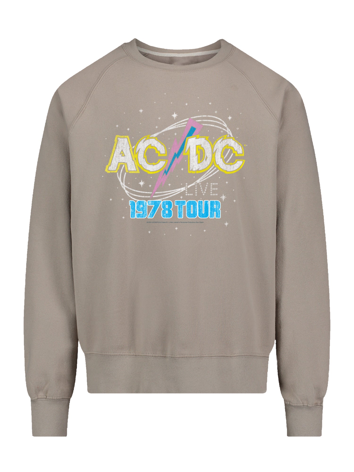 ACDC 1981 Live Tour with Vintage Fleece Raglan Crew