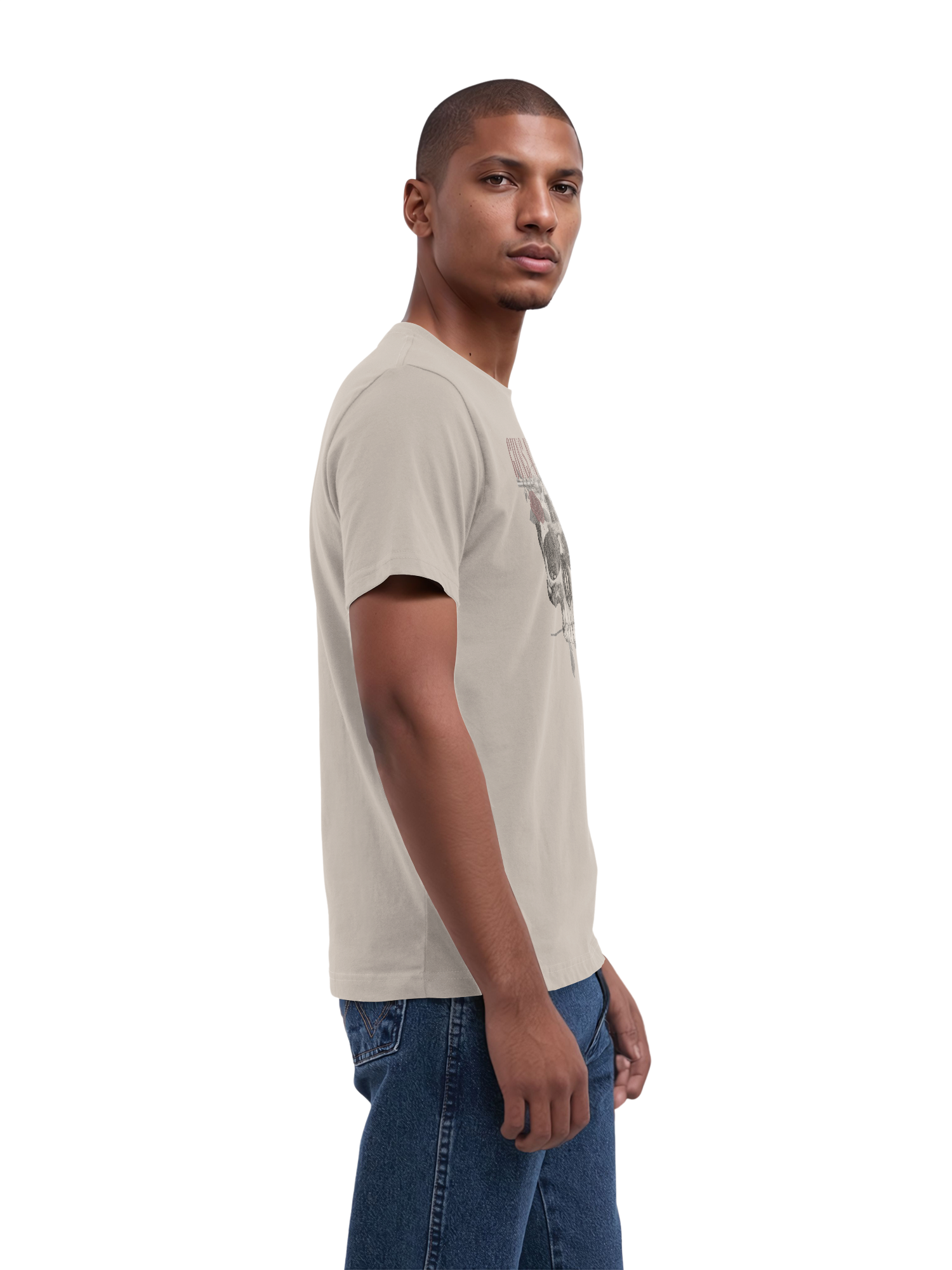 Guns n 'roses Roses Skull avec de vraies blancs | Tee-shirt régulier pour hommes