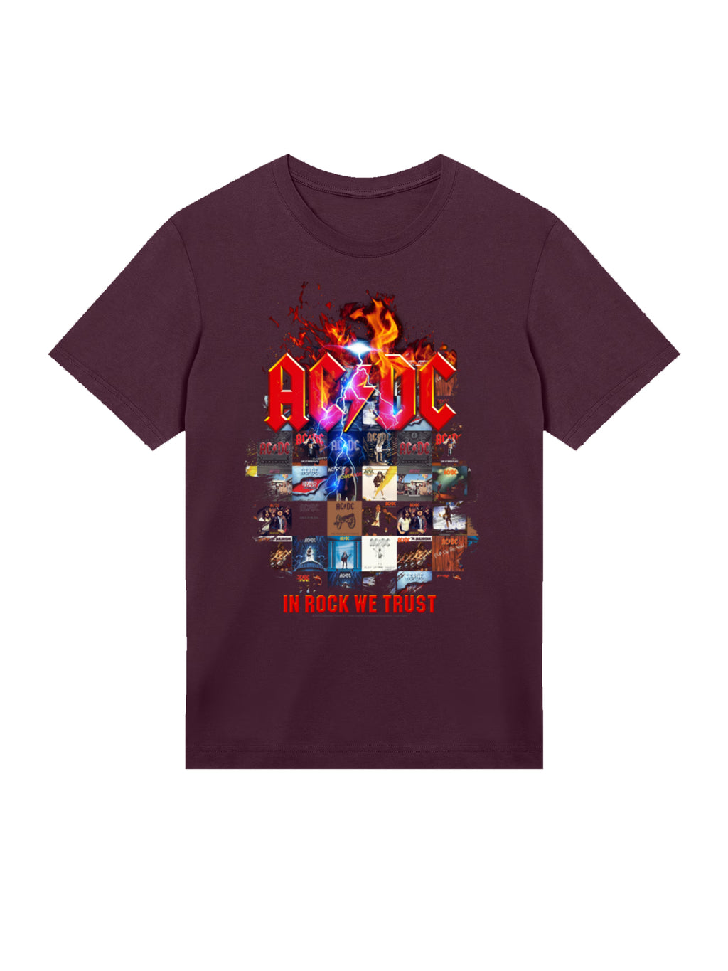 AC/DC In Rock We Trust Album Covers Men's Organic T-Shirt