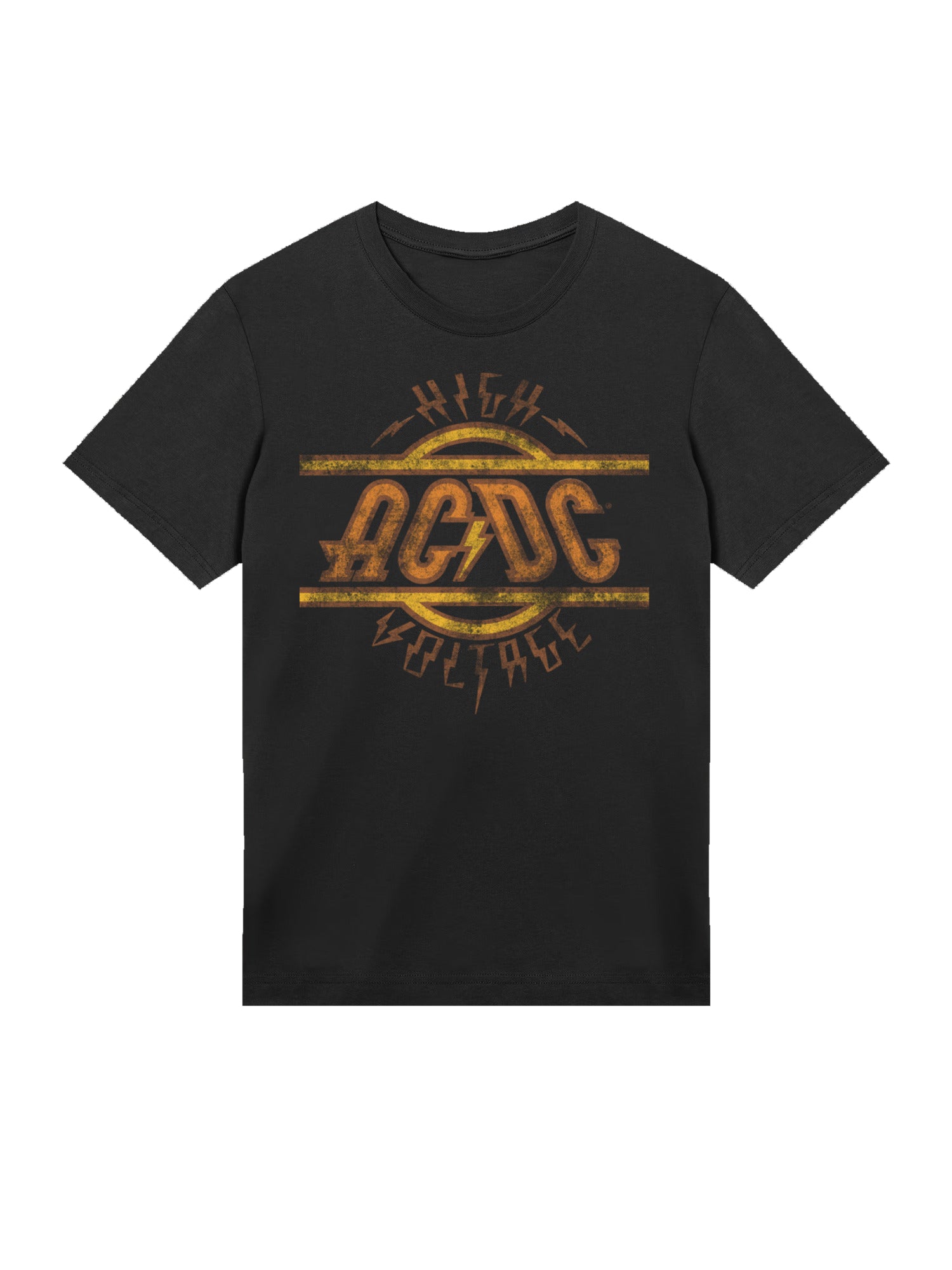 AC/DC High Voltage Logo Distressed Men's Organic T-Shirt