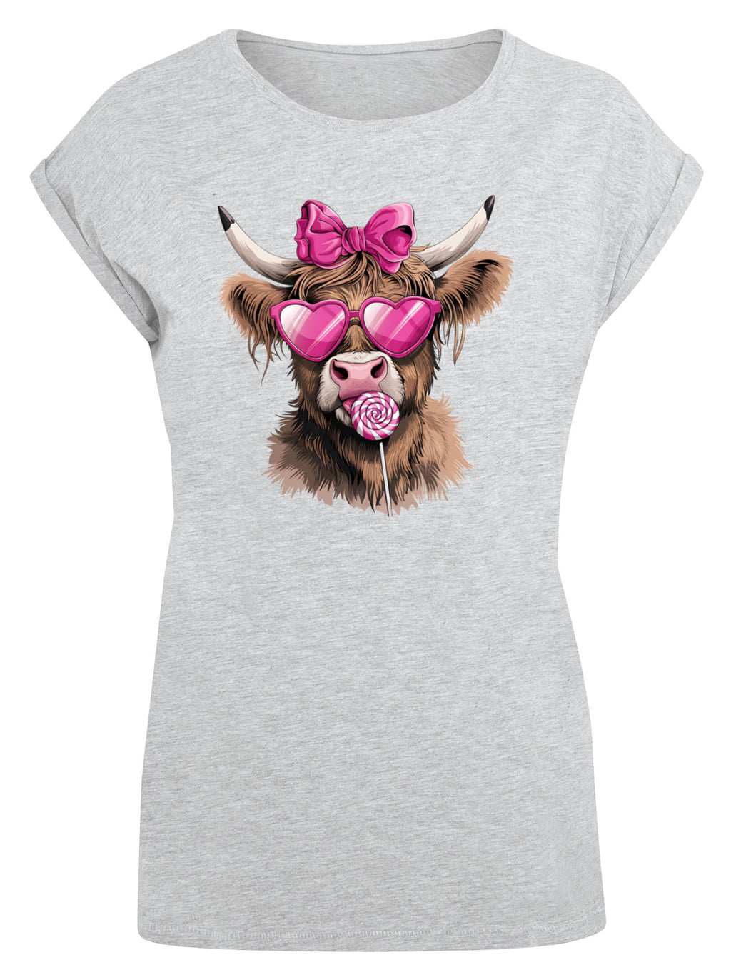 Highland Cow Valentine's Day Gift Ladies T-Shirt
