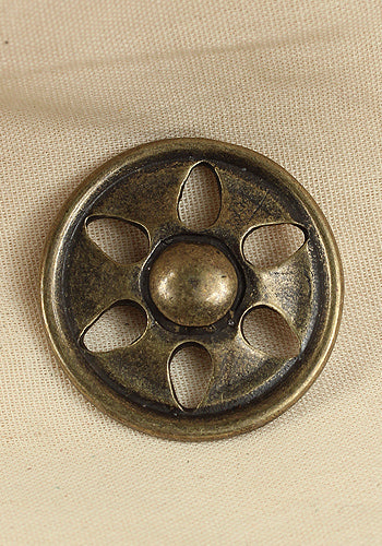 Rivet-Plate with Flower Antique Brass