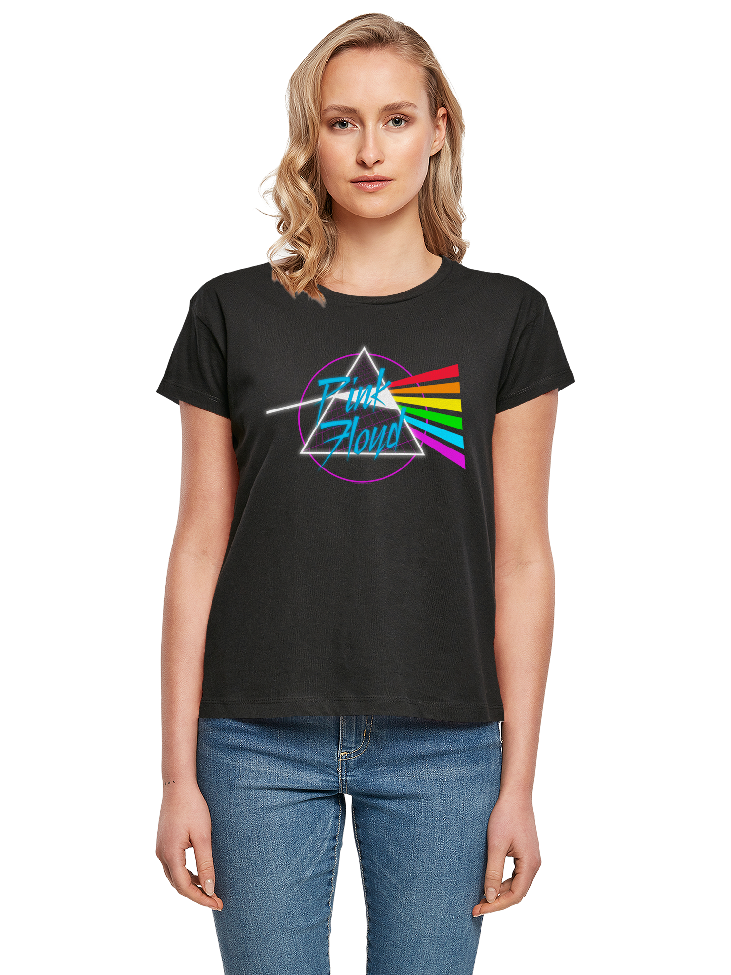 Pink Floyd Neon Dark Side With Ladies Box Tee