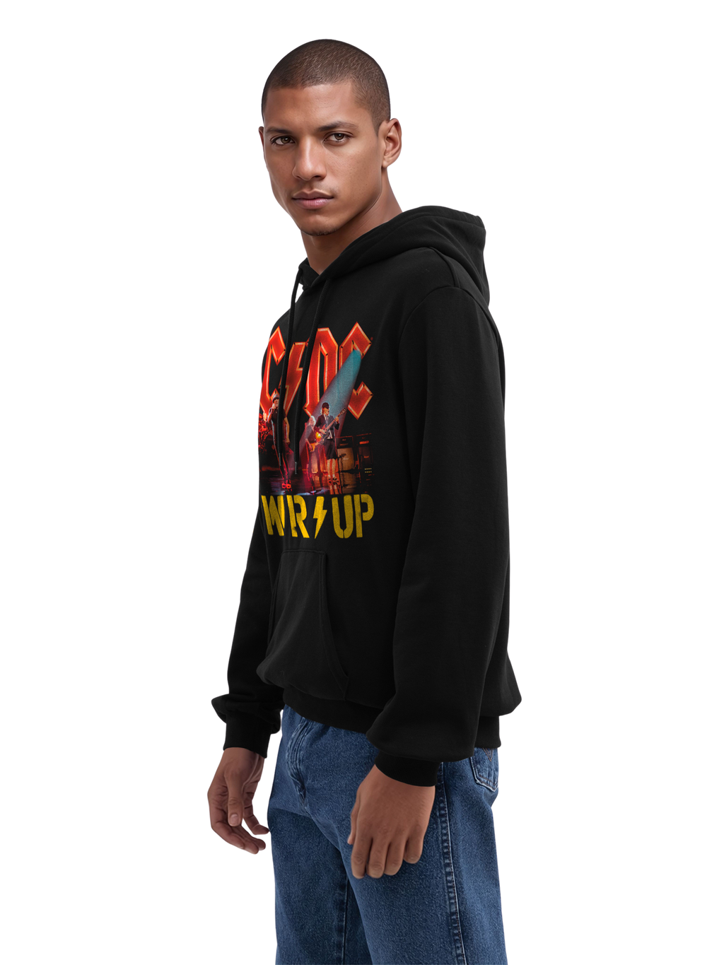 ACDC PWRUP Stage Lights con blancos verdaderos | Sudadera con capucha regular para hombres