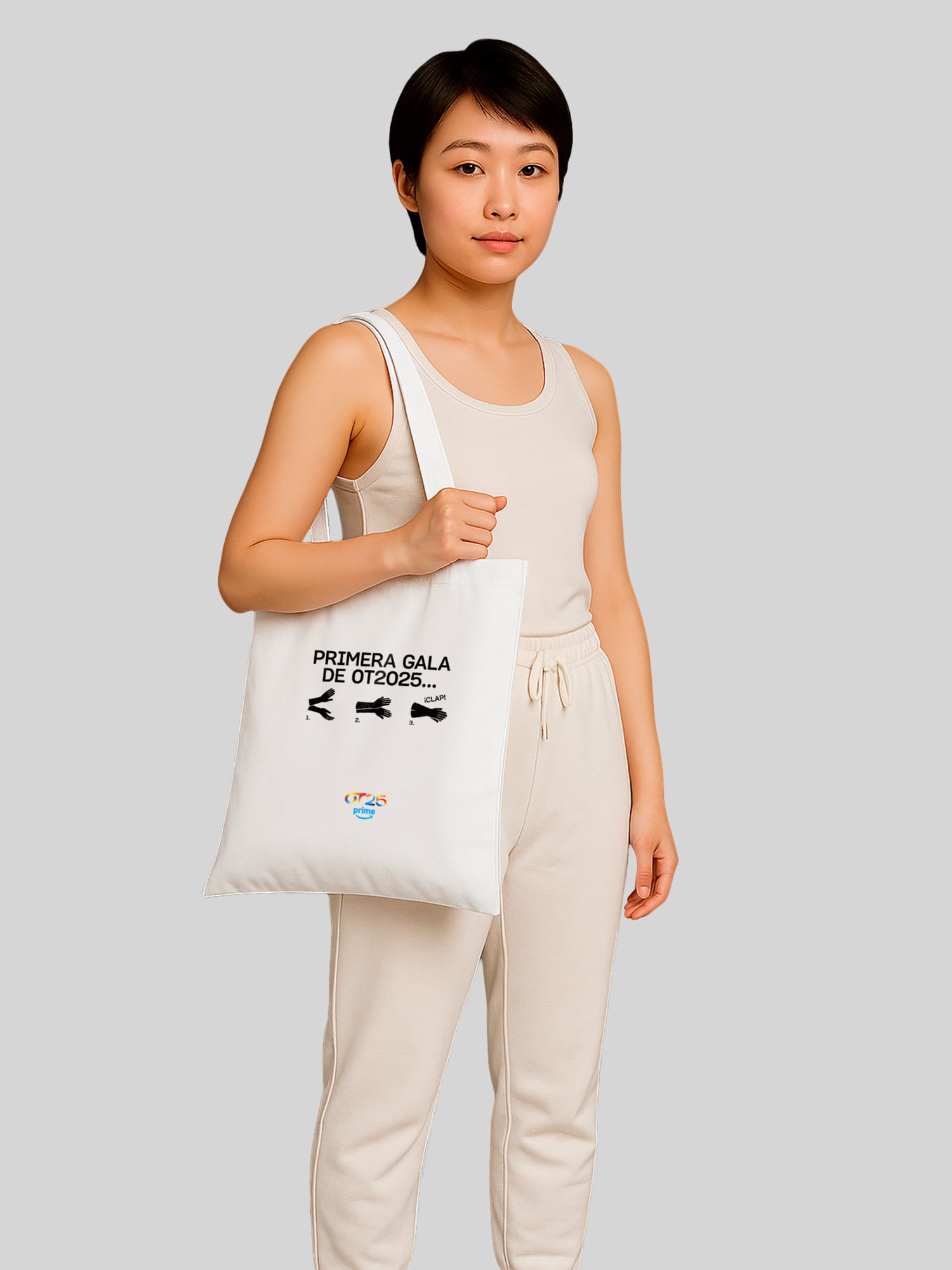 Clap Oscuro Tote Clara con Bag For Life - Manijas largas