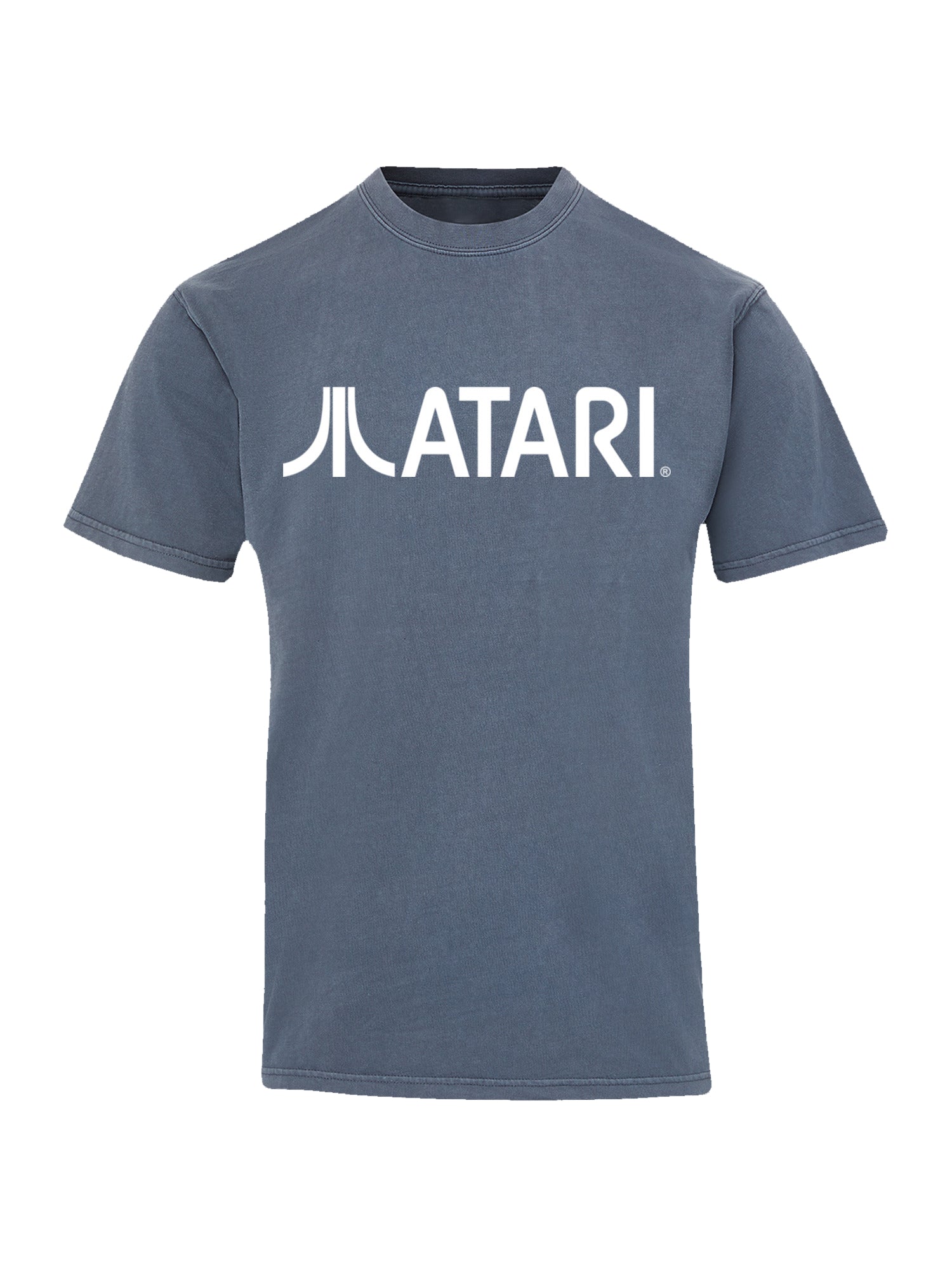 Logotipo de Atari Games White Retro Gaming Horizontal con camiseta de color costero
