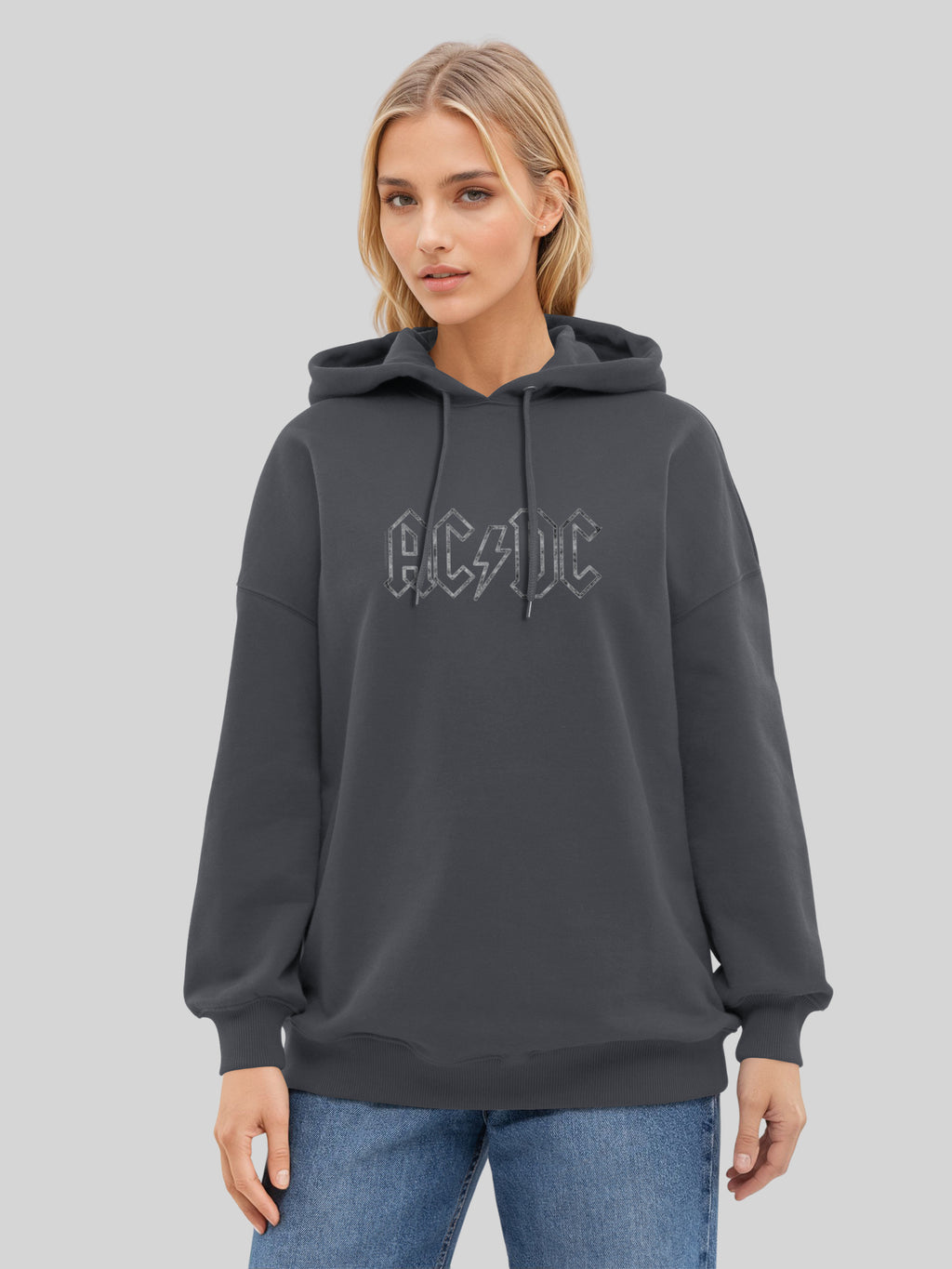ACDC Jagged Logo Oversize-Kapuzenpullover für Damen