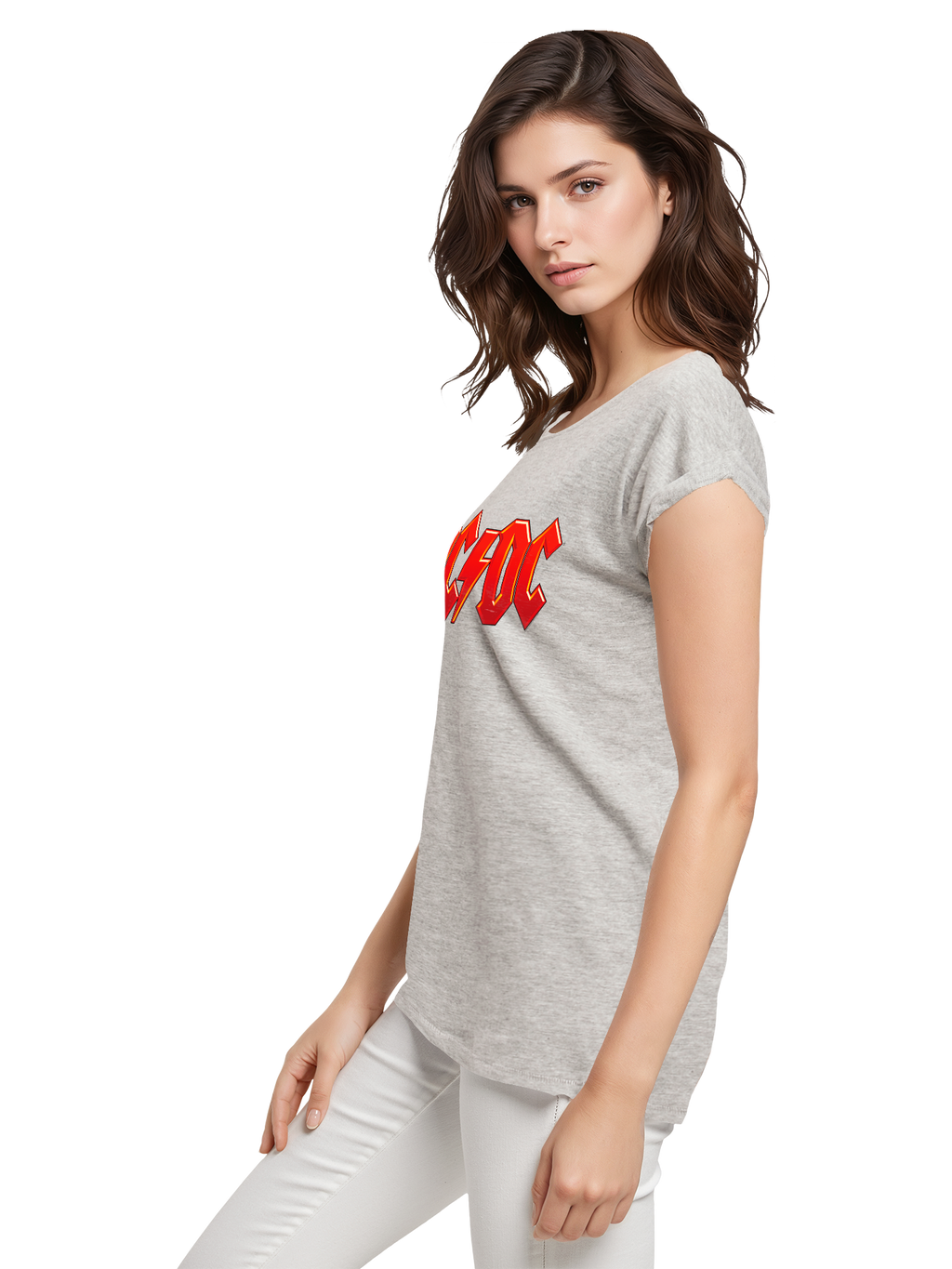 ACDC Dunkelrotes Logo Damen T-Shirt