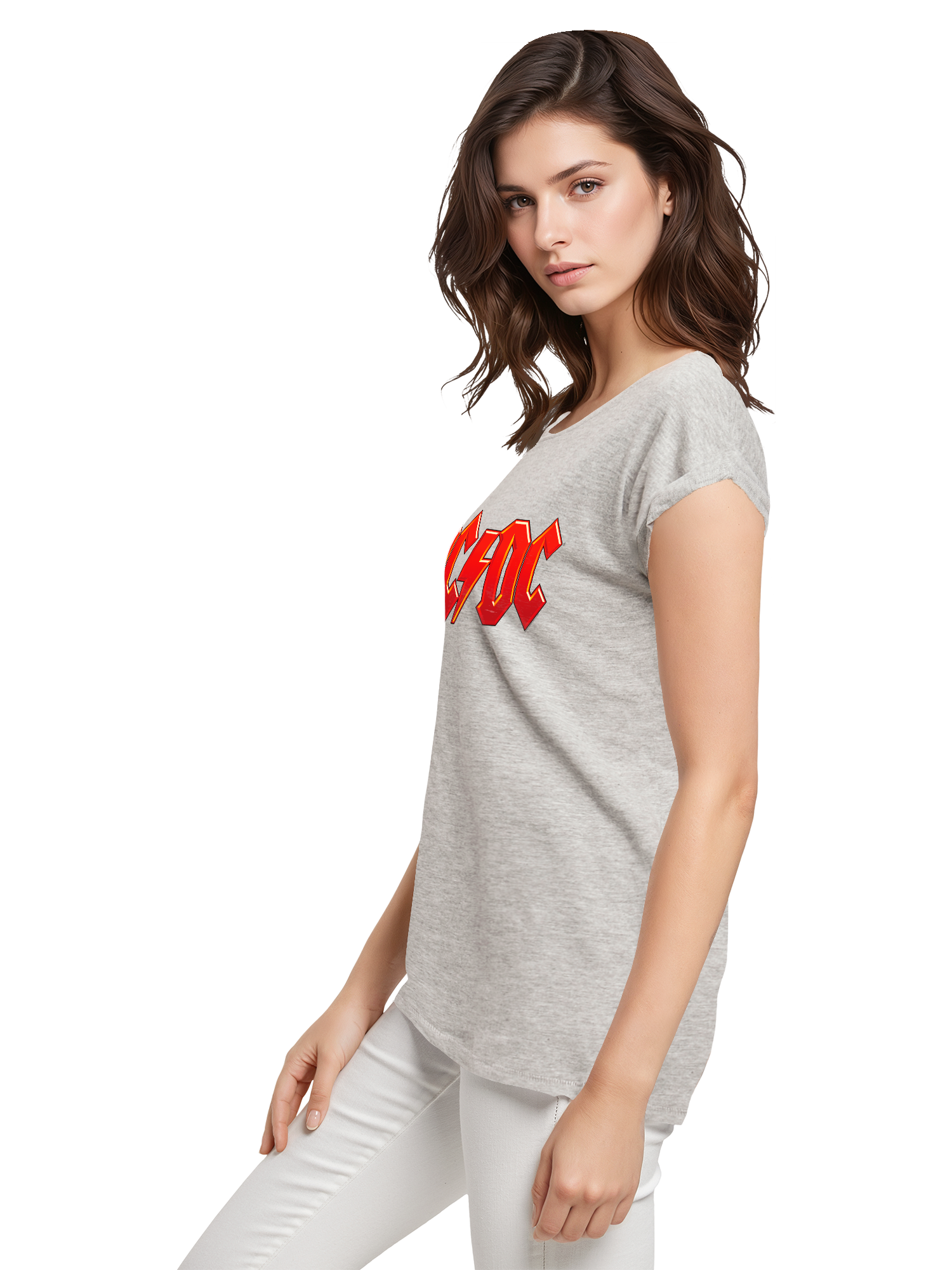 ACDC Dunkelrotes Logo Damen T-Shirt