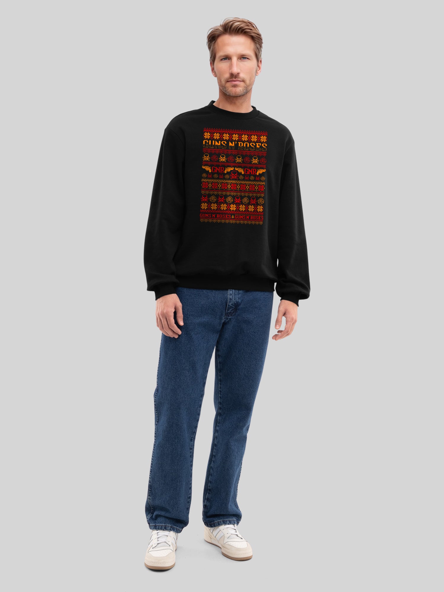 Guns And Roses Christmas with True Blanks | Mens Regular Sweater