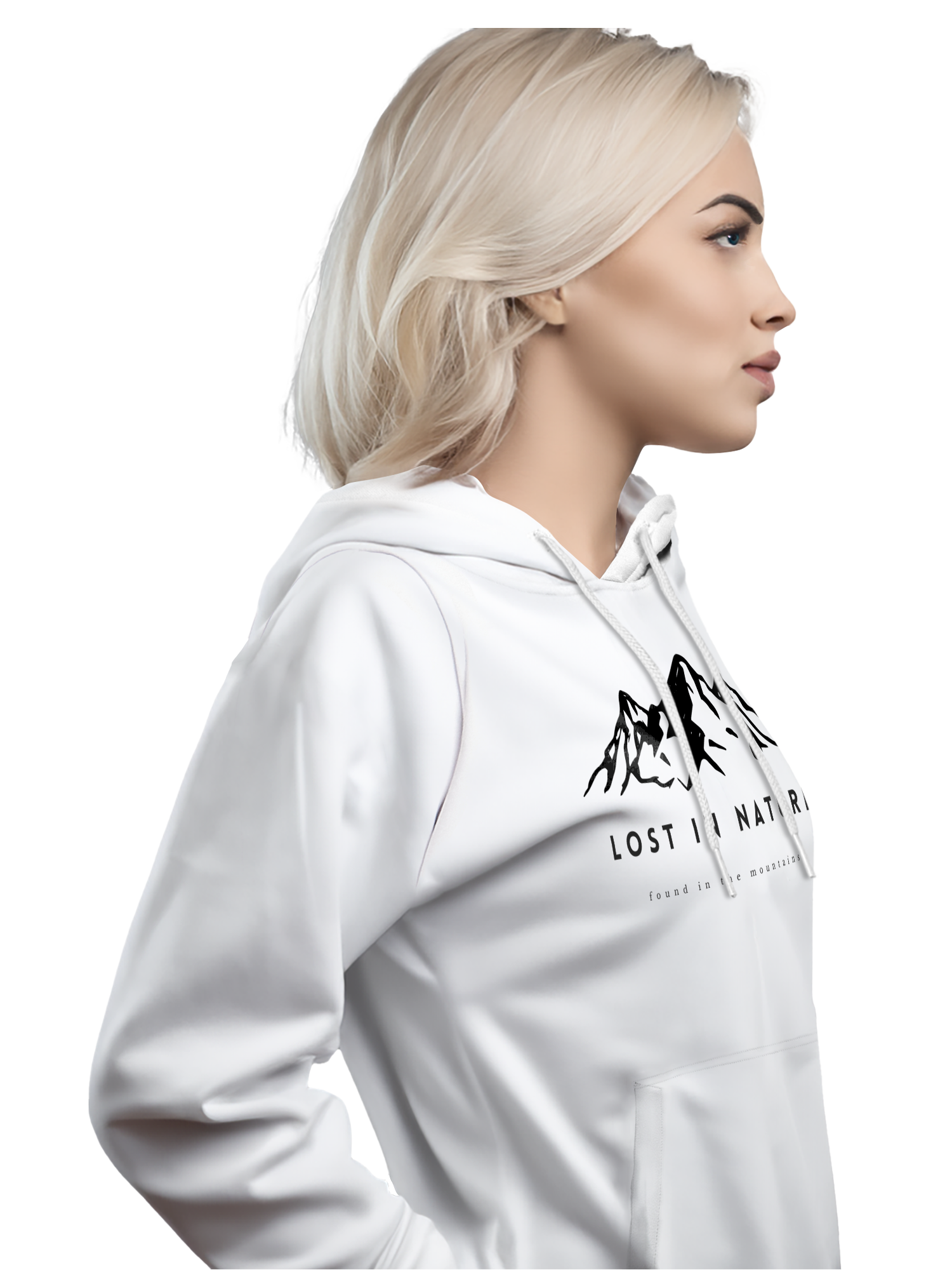 Sweat à capuche lourde perdu dans la nature