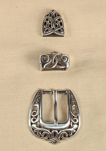 Buckle Set Celtic Antique Silver