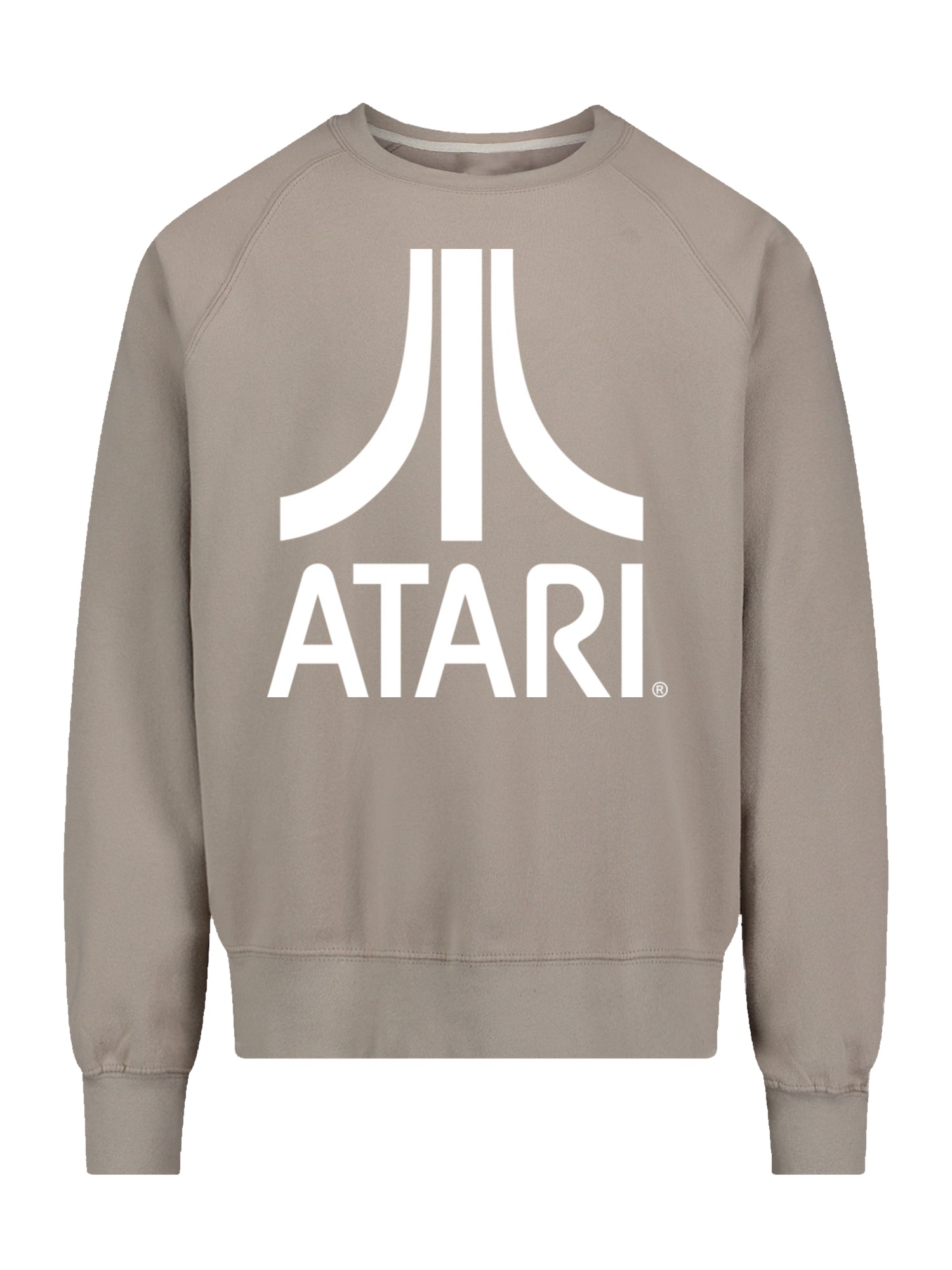 Logotipo de Atari Games Juegos retro blanco con tripulación vintage de raglán de lana