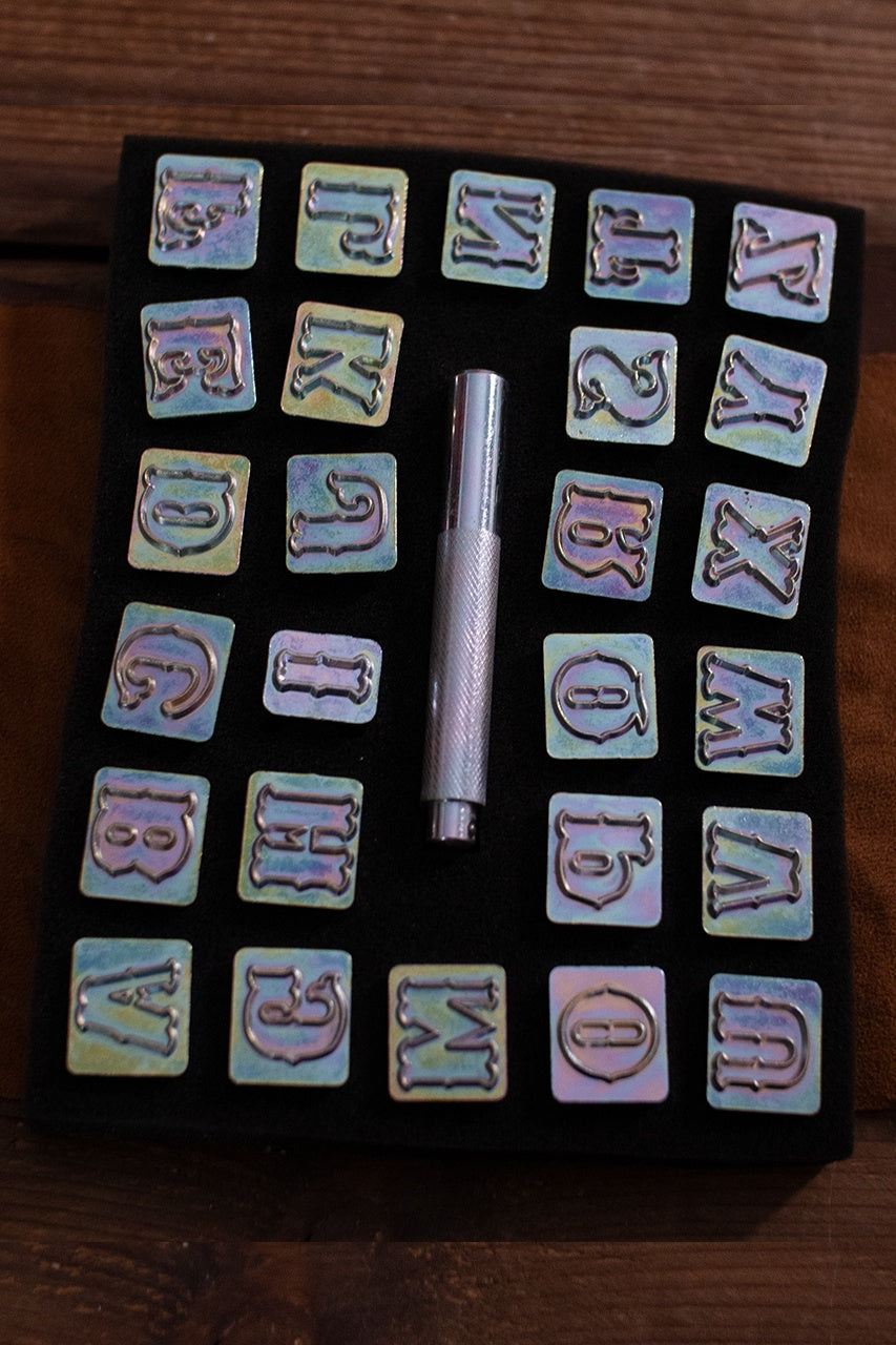 Juego de herramientas de relieve de alfabeto ESTÁNDAR (19.05 mm)