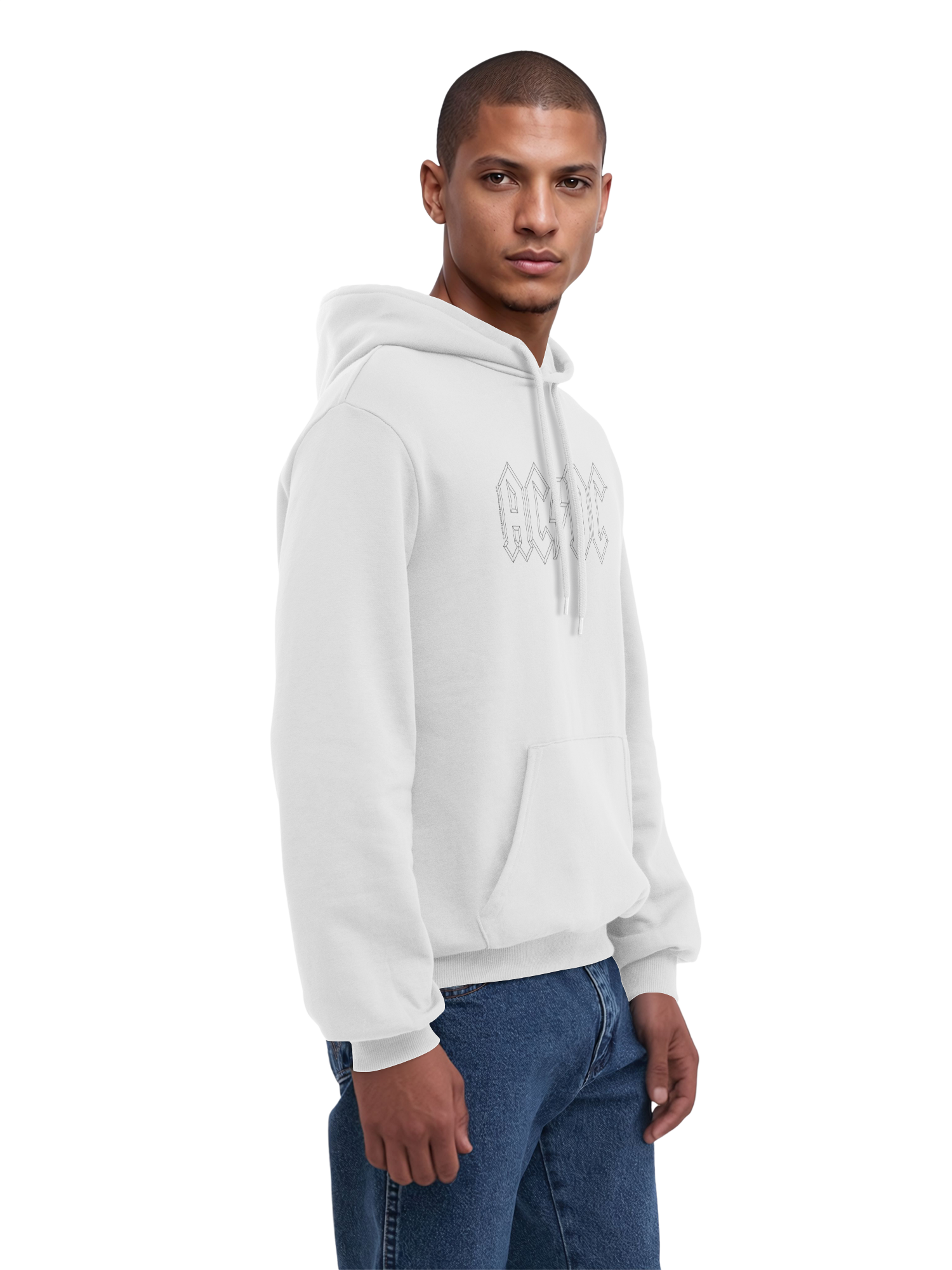 AC / DC Black Outline Logo Organic Hoodie