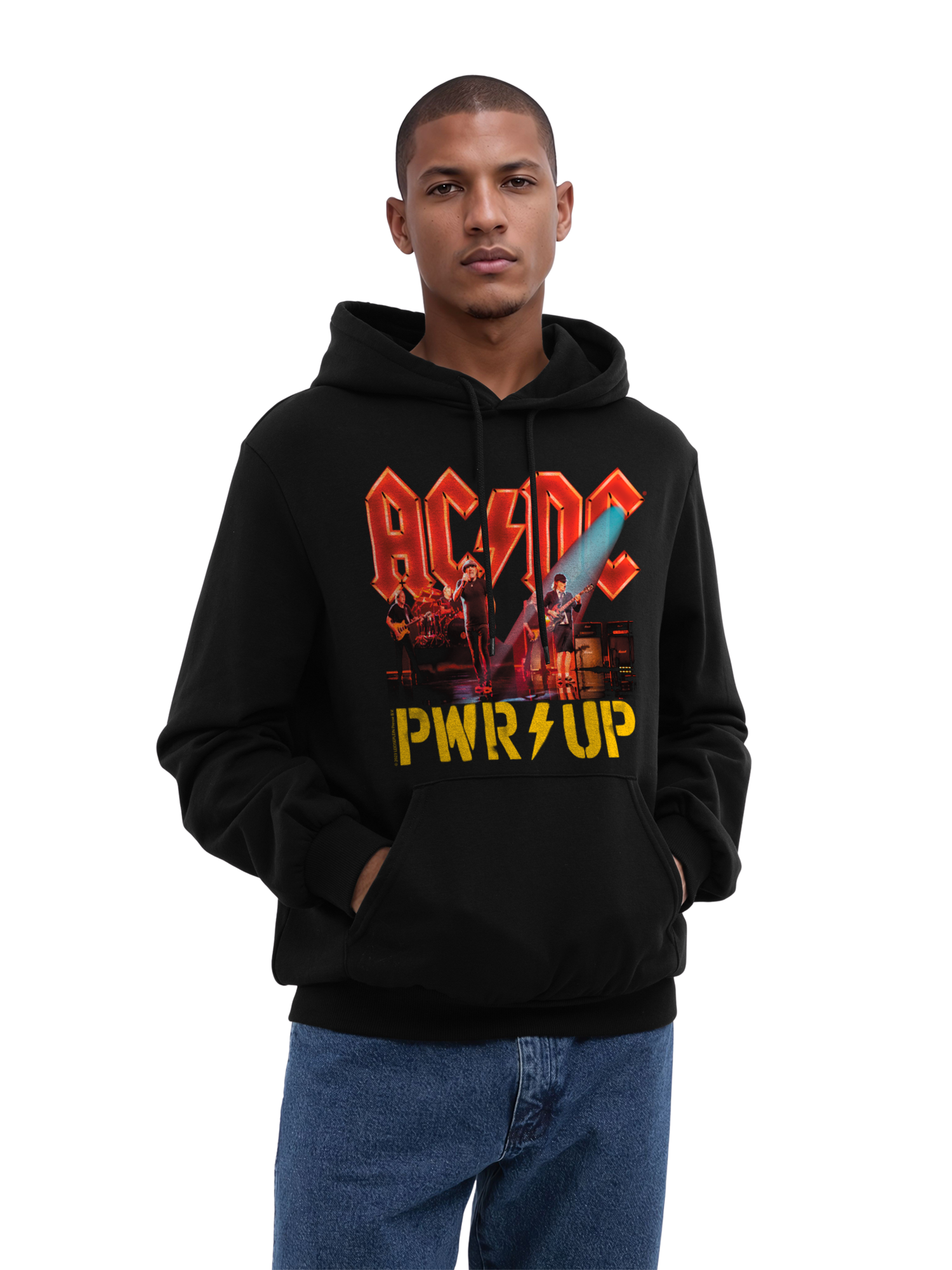 ACDC PWRUP Stage Lights con blancos verdaderos | Sudadera con capucha regular para hombres