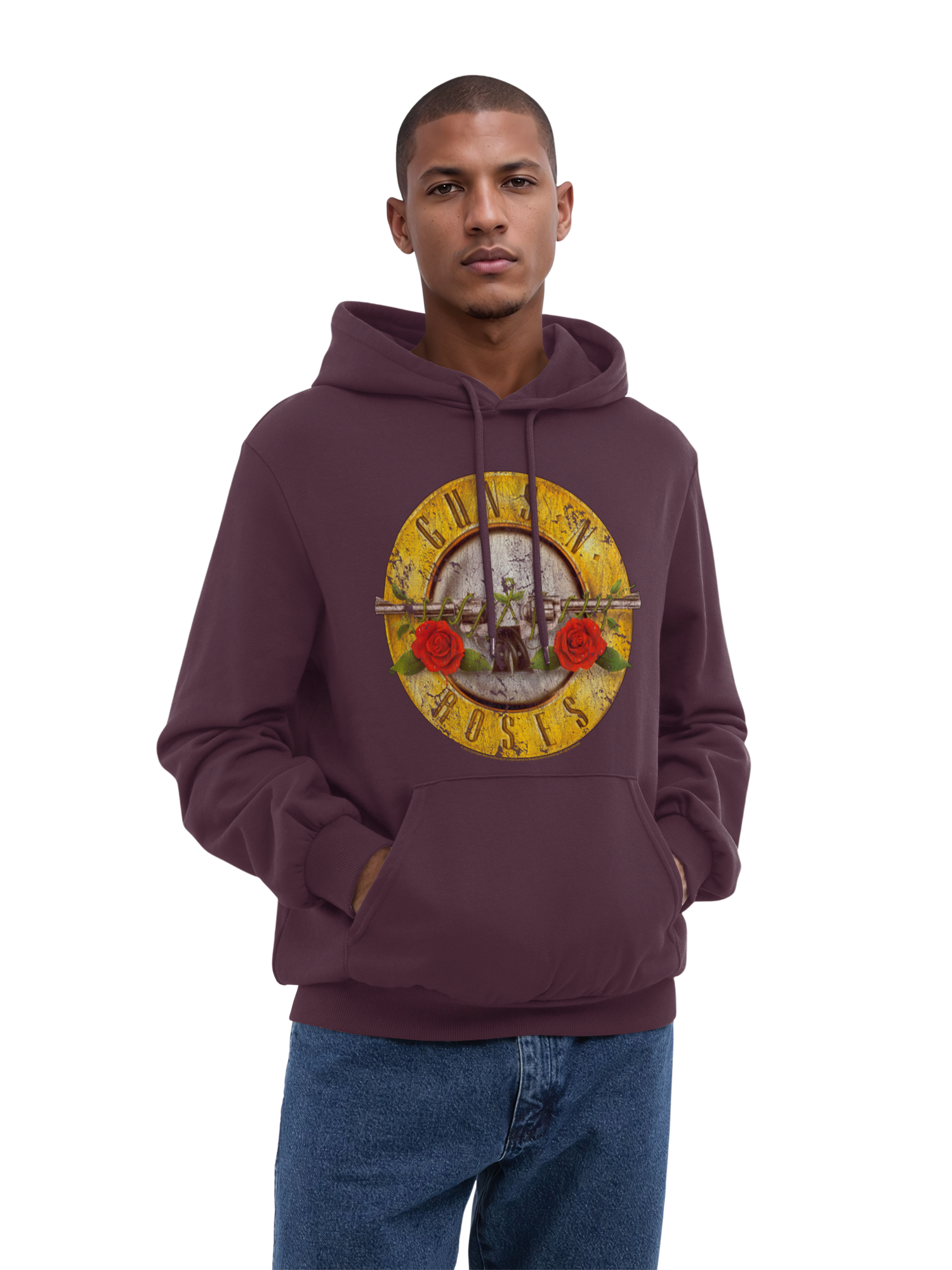 Guns 'n' Roses Vintage Bullet Logo with True Blanks | Mens Regular Hoody