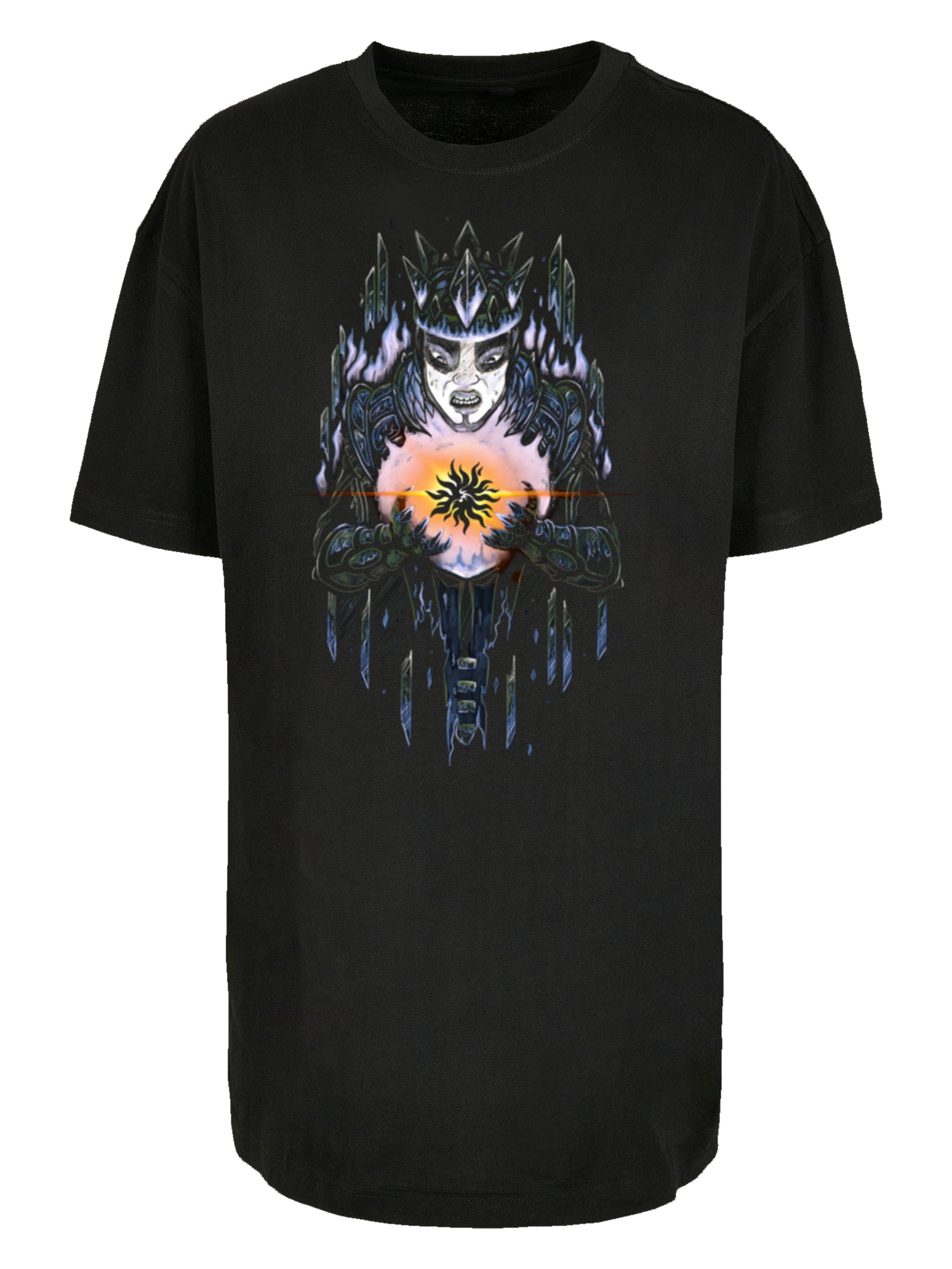 Crónicas de Mythodea 2025 Legado de fuego silenciado y Burgschneider Wht con damas tee de novio de gran tamaño