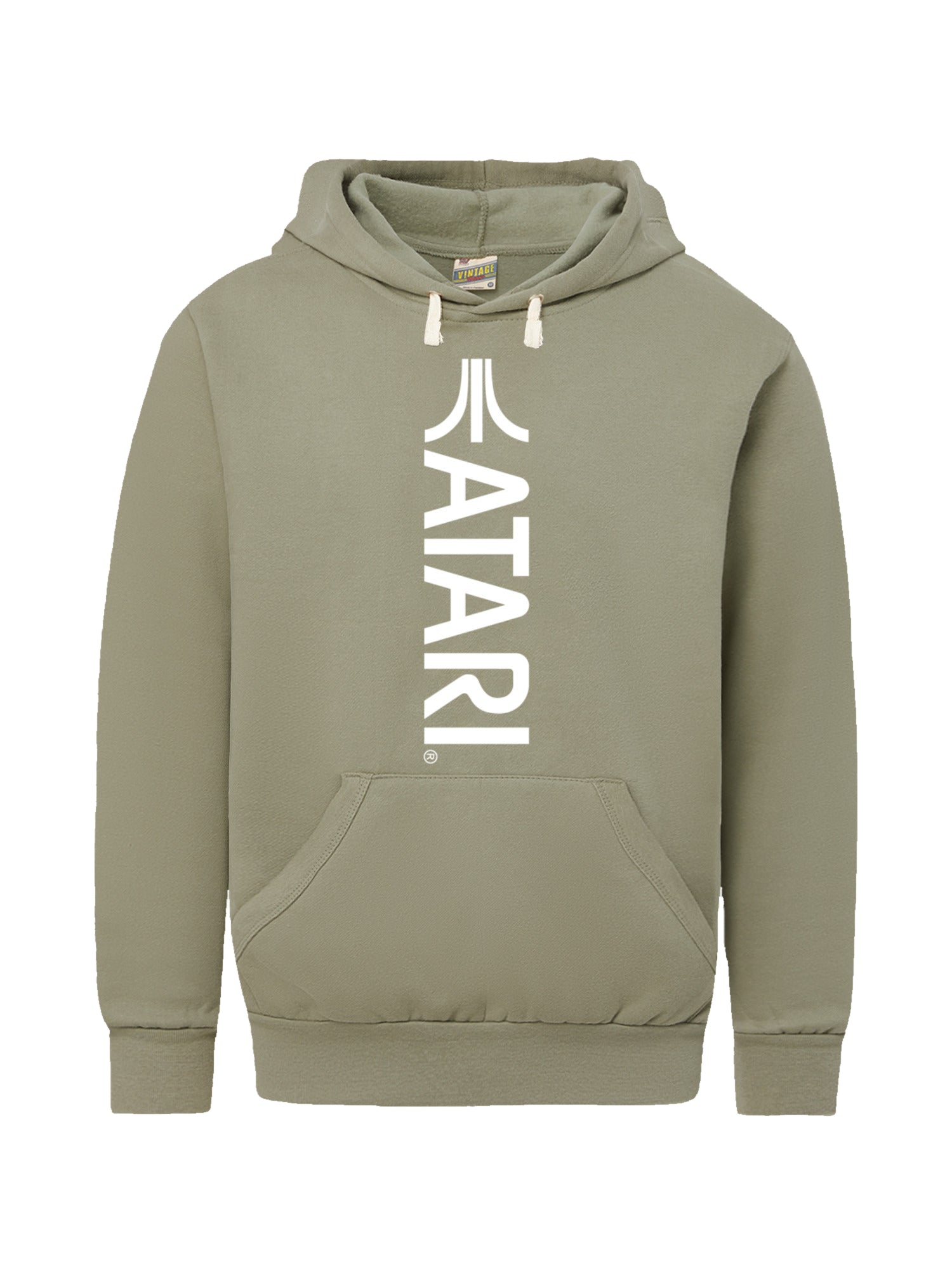Atari Games Vertical Logo White Retro Gaming mit Vintage Fleece Hood