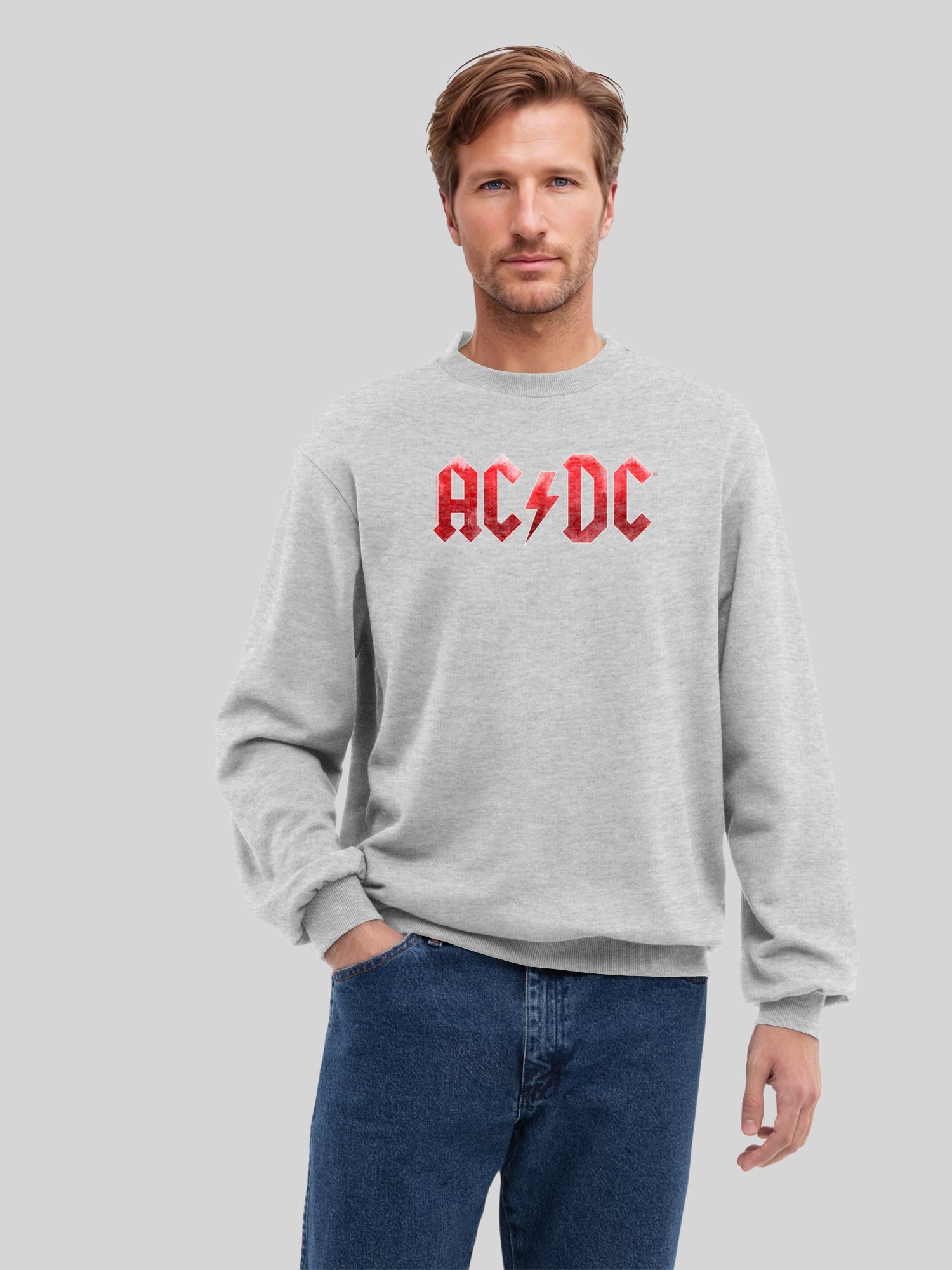 ACDC Red Ice Logotipo con Blanks True | Suéter regular para hombres