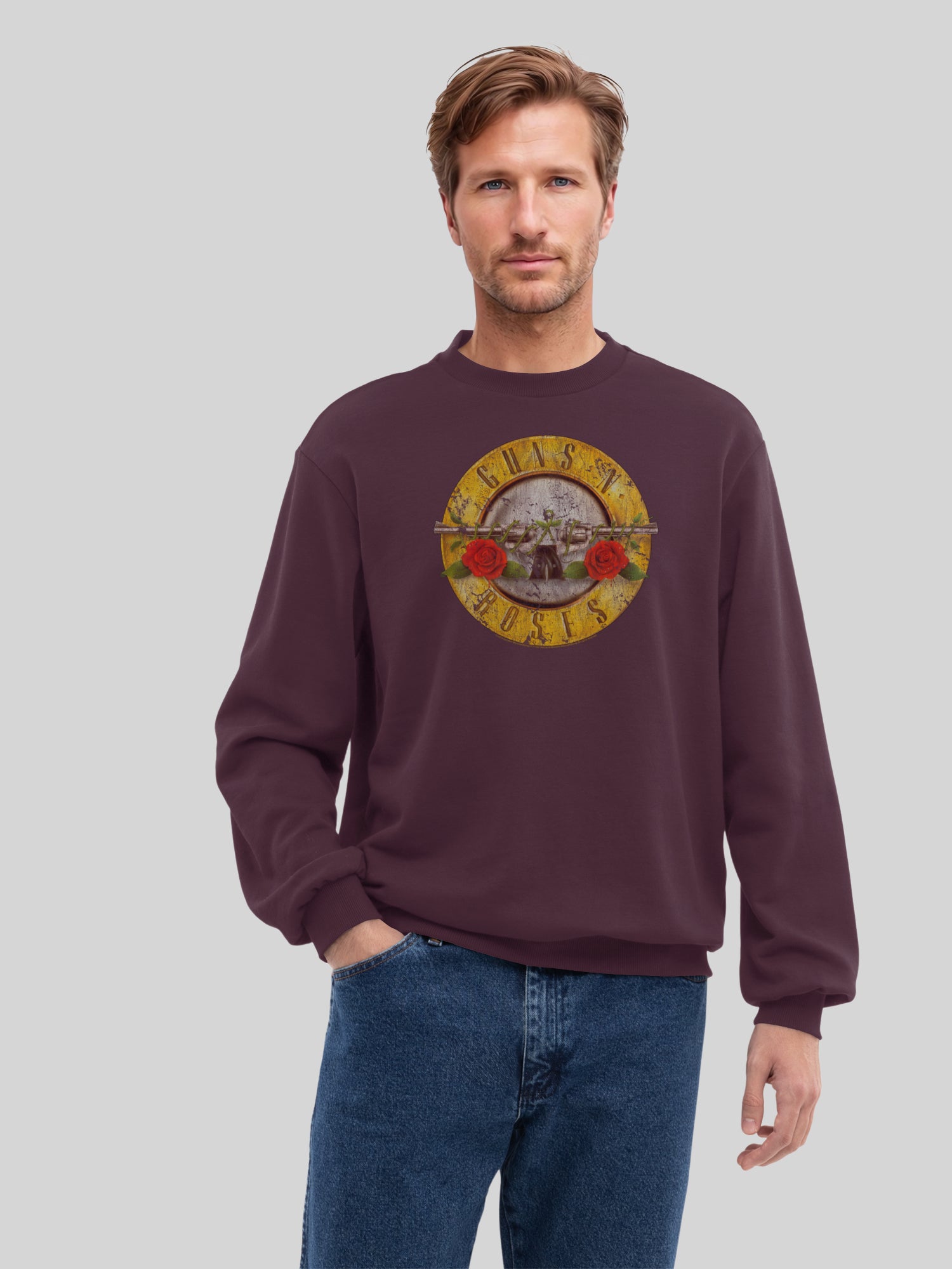 Guns 'n' Roses Vintage Bullet Logo with True Blanks | Mens Regular Sweat