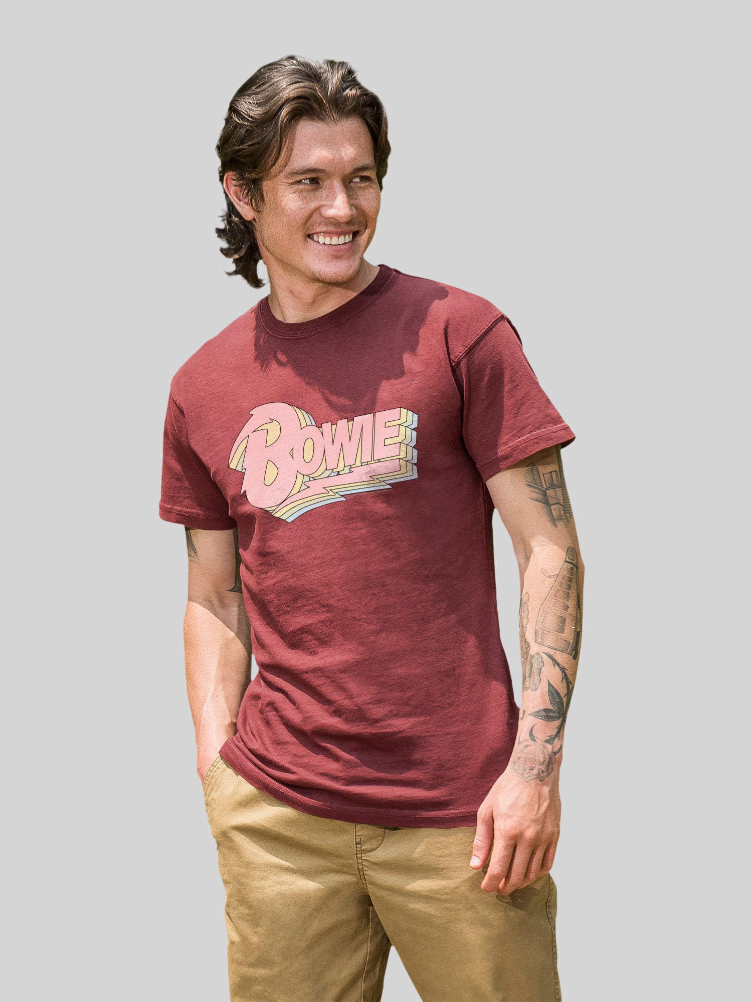 David Bowie Pastel Bowie avec un tee-shirt de couleur côtière