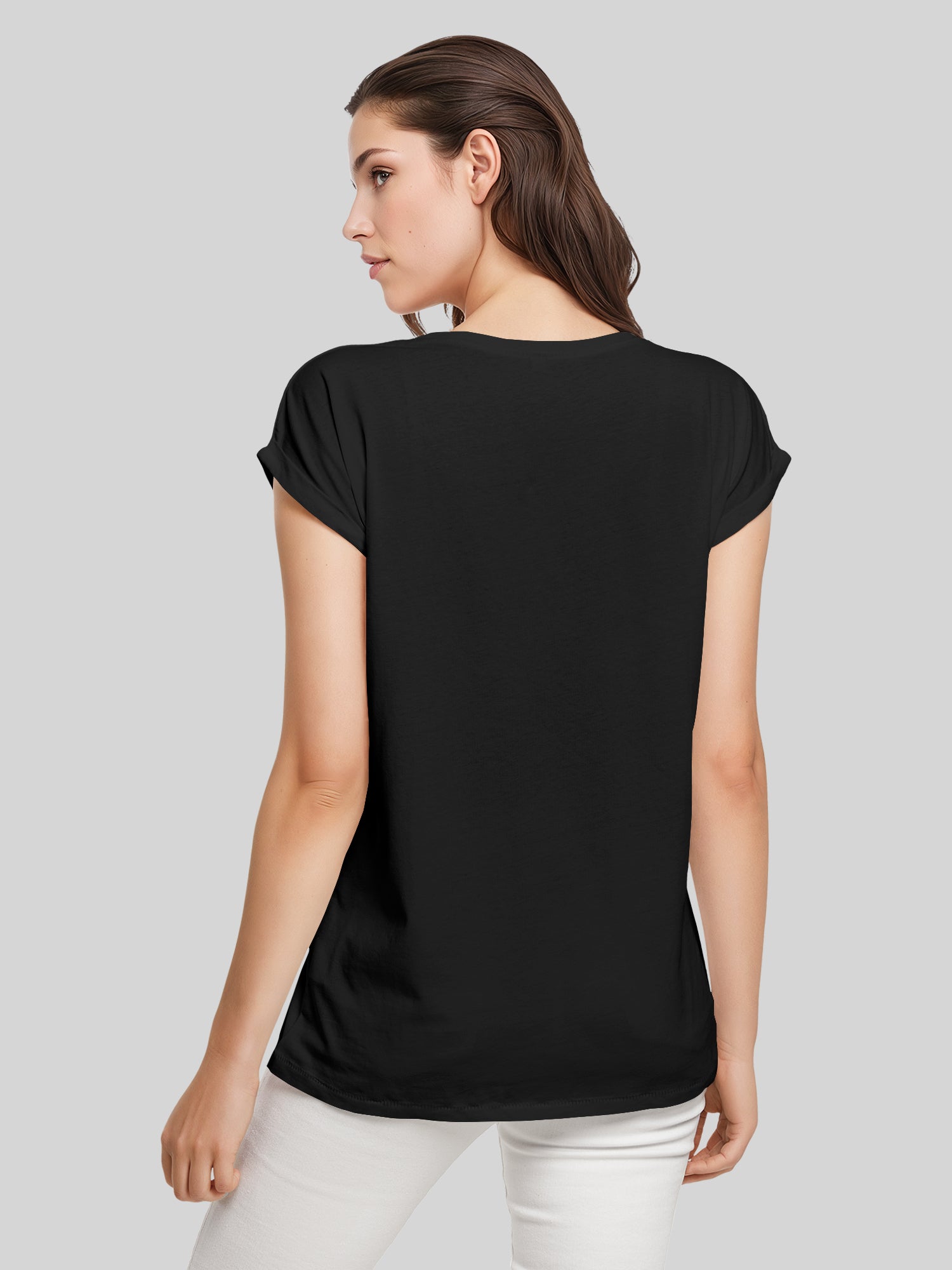 Pink Floyd Dark Side of The Moon Distressed Moon with Ladies Extended Shoulder Tee