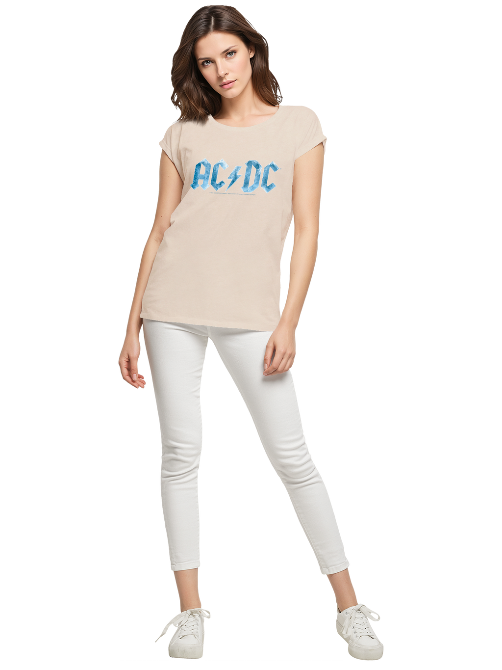 ACDC Blue Ice Logo Mesdames Tee étendu à l'épaule