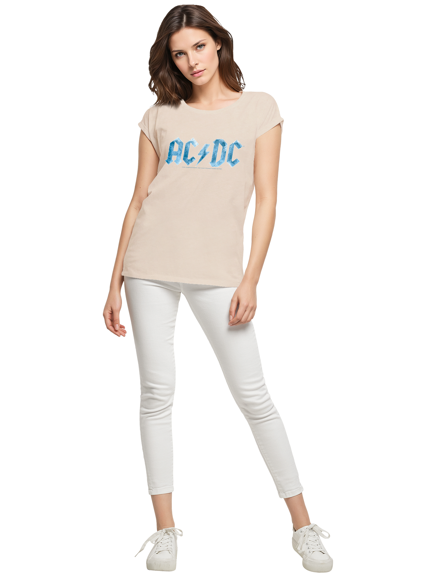 ACDC Blue Ice Logo Mesdames Tee étendu à l'épaule