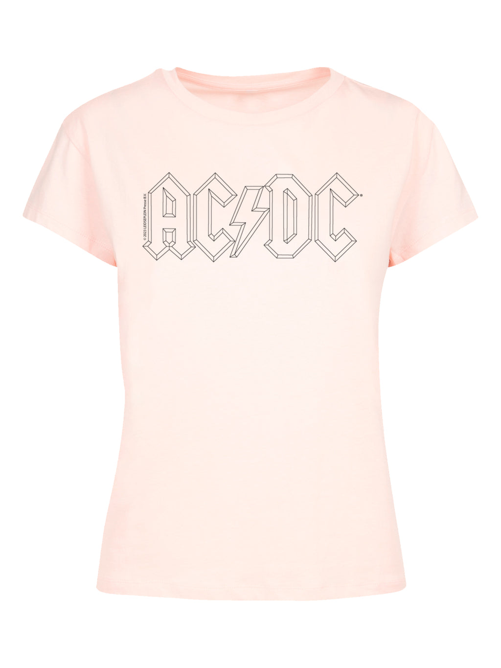 Camiseta de caja de logotipo de AC/DC Black Outline