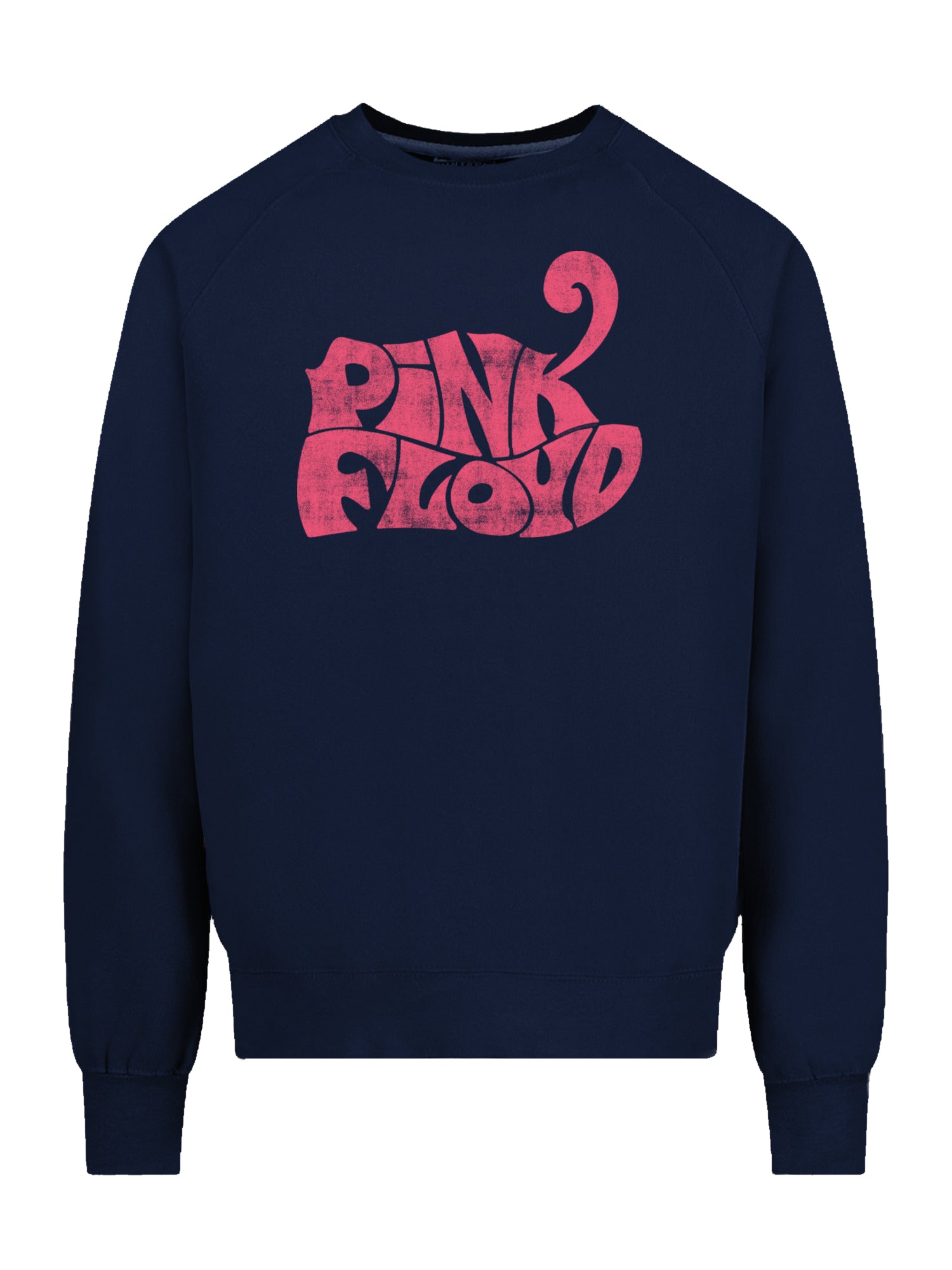Pink-Floyd-Retro-Logo-NAVY with Vintage Fleece Raglan Crew