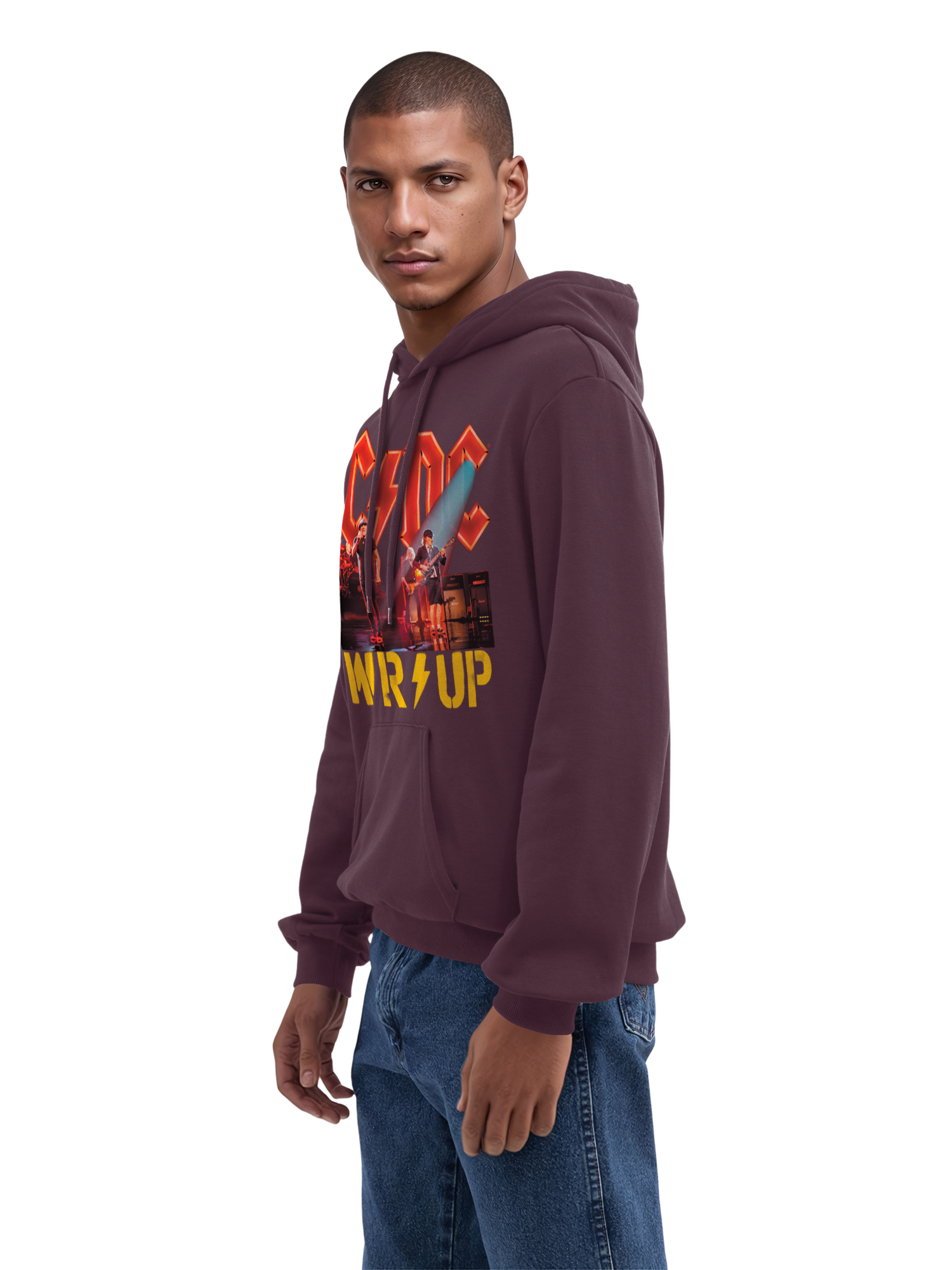 ACDC PWRUP Stage Lights con blancos verdaderos | Sudadera con capucha regular para hombres